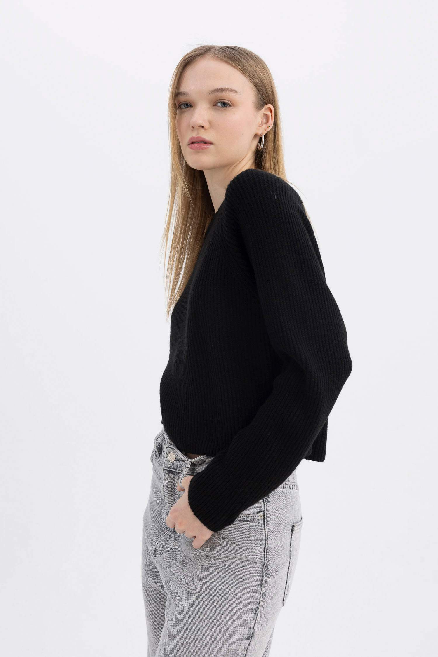 Coool Regular Fit Bisiklet Yaka Basic Düz Triko Kazak