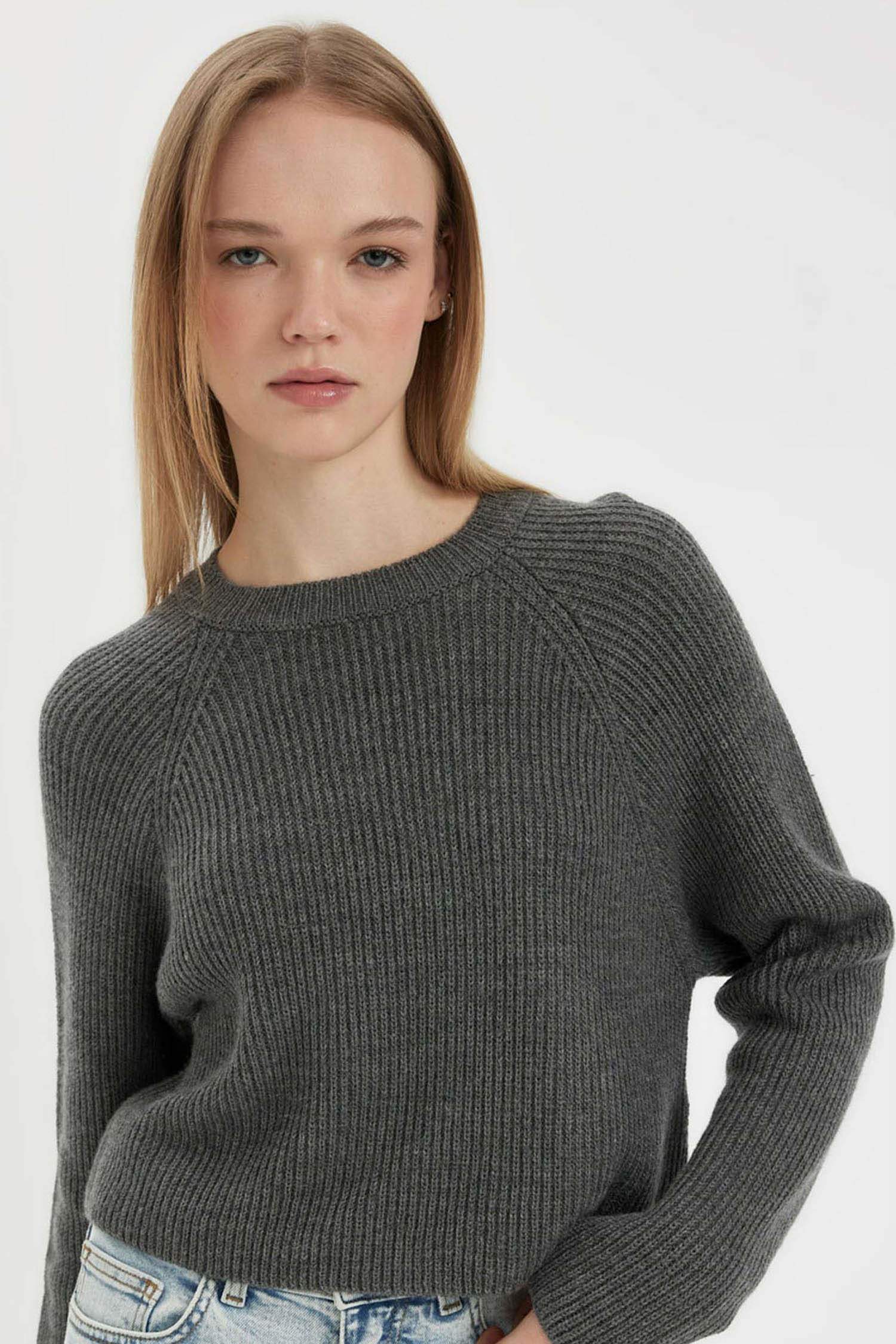 Coool Regular Fit Bisiklet Yaka Basic Düz Triko Kazak