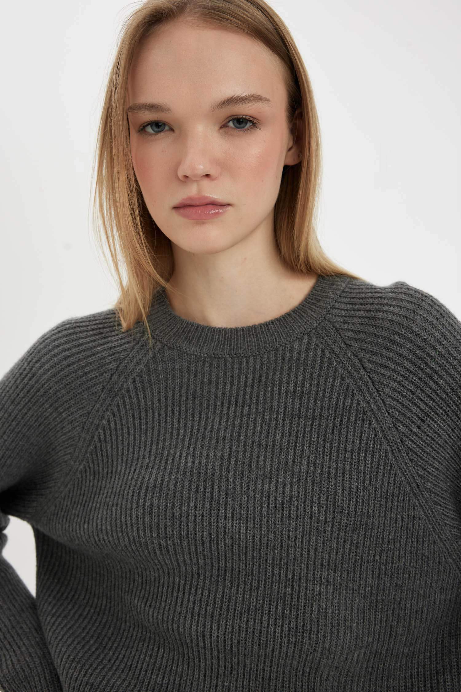 Coool Regular Fit Bisiklet Yaka Basic Düz Triko Kazak