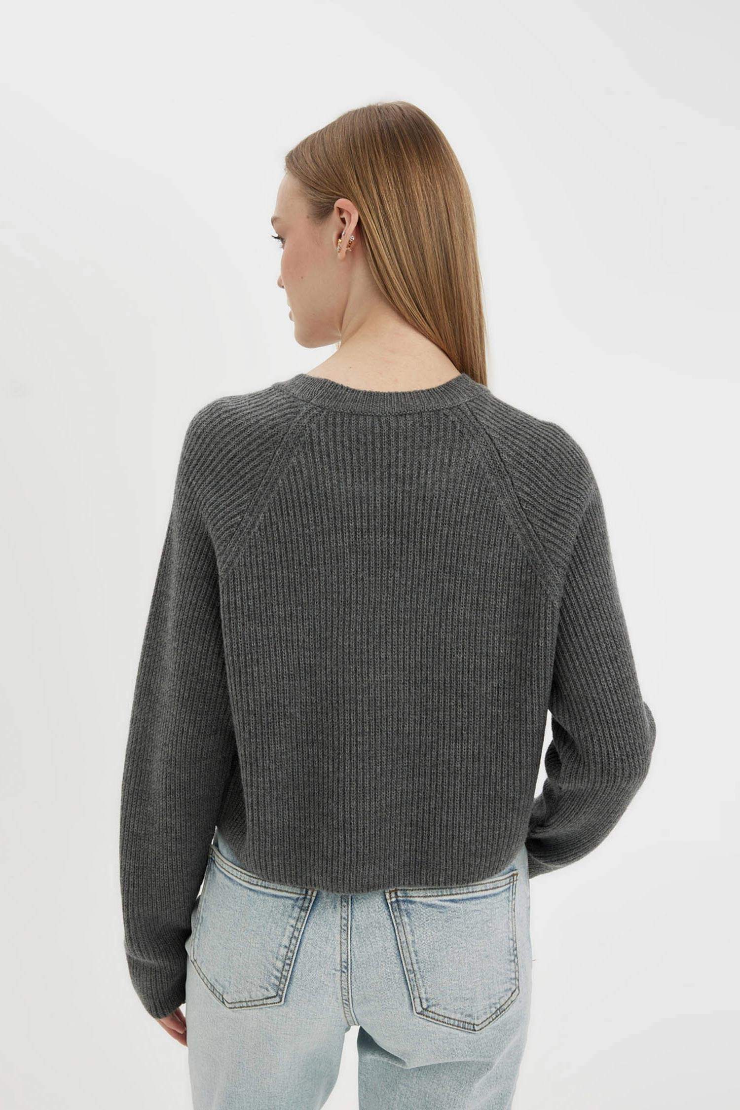 Coool Regular Fit Bisiklet Yaka Basic Düz Triko Kazak