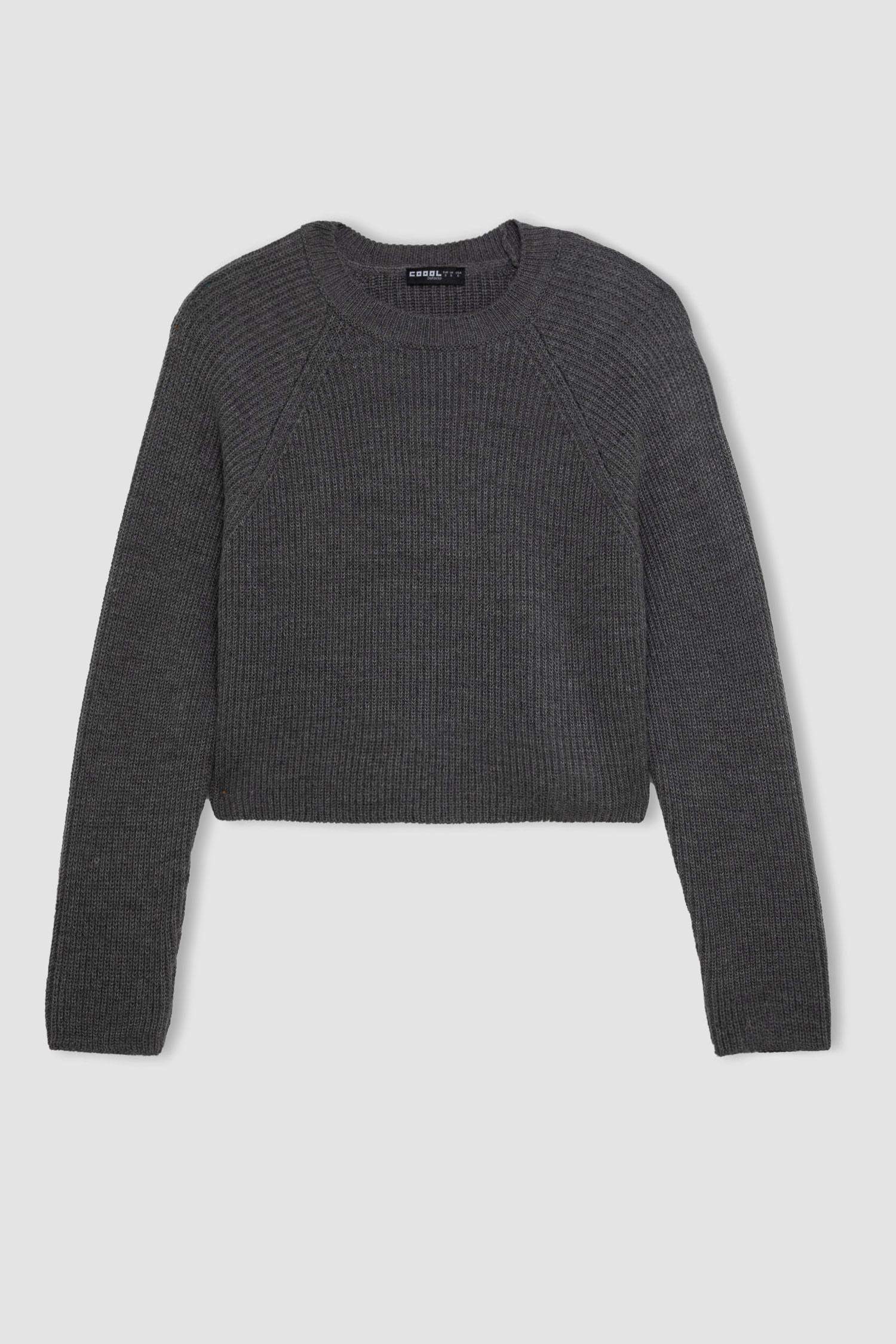 Coool Regular Fit Bisiklet Yaka Basic Düz Triko Kazak