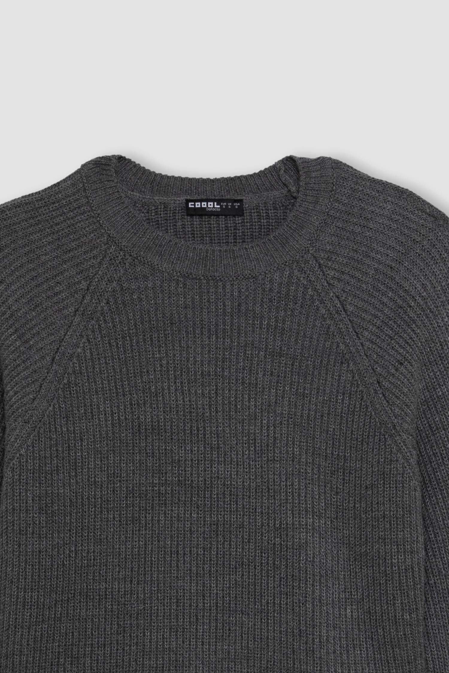 Coool Regular Fit Bisiklet Yaka Basic Düz Triko Kazak