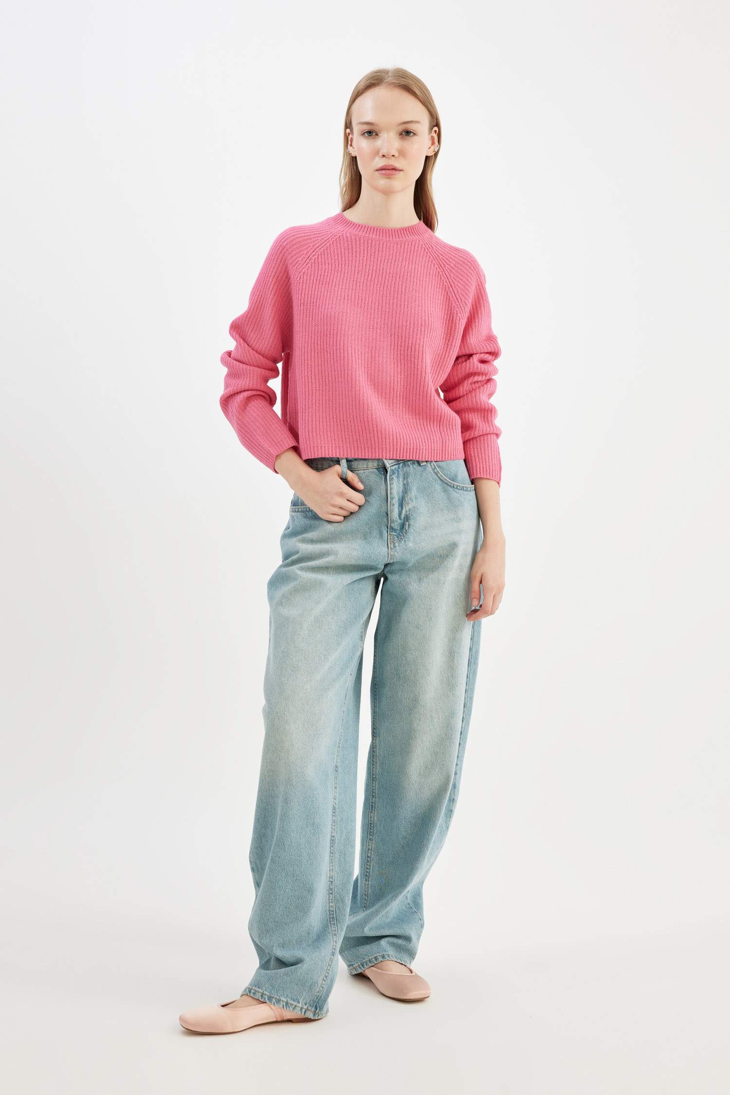 Coool Regular Fit Bisiklet Yaka Basic Düz Triko Kazak