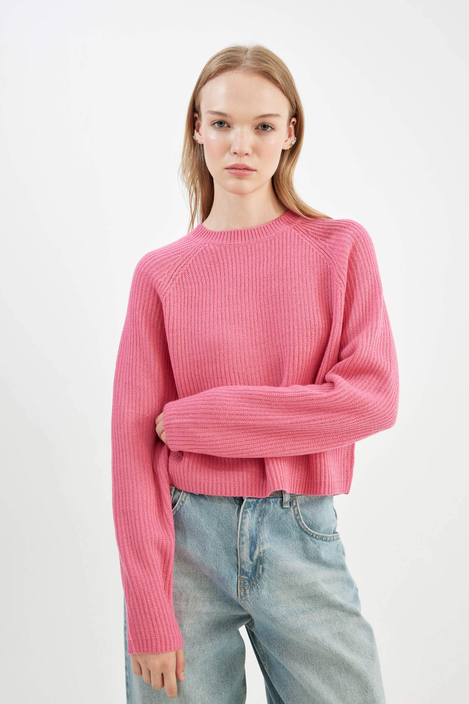 Coool Regular Fit Bisiklet Yaka Basic Düz Triko Kazak