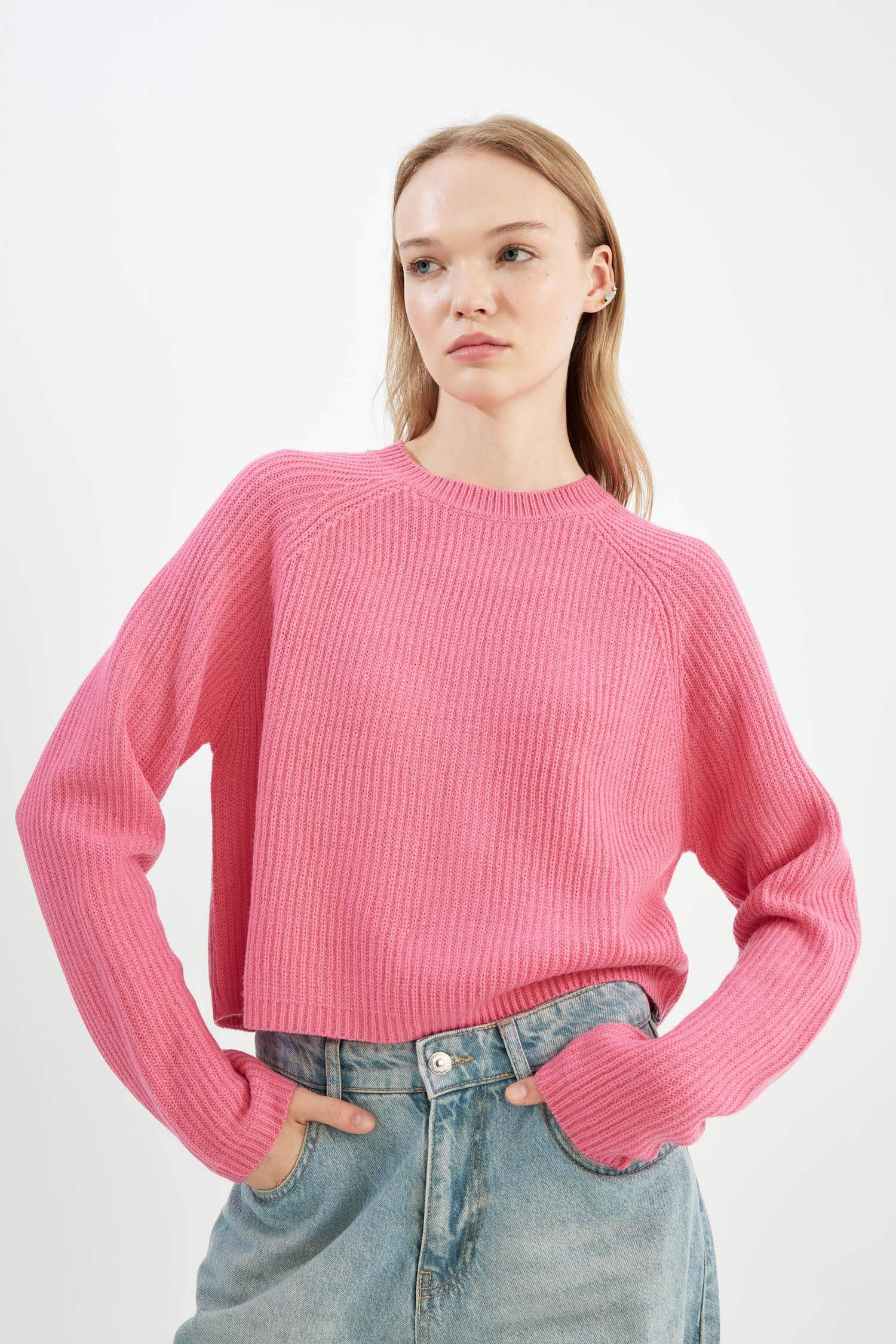 Coool Regular Fit Bisiklet Yaka Basic Düz Triko Kazak