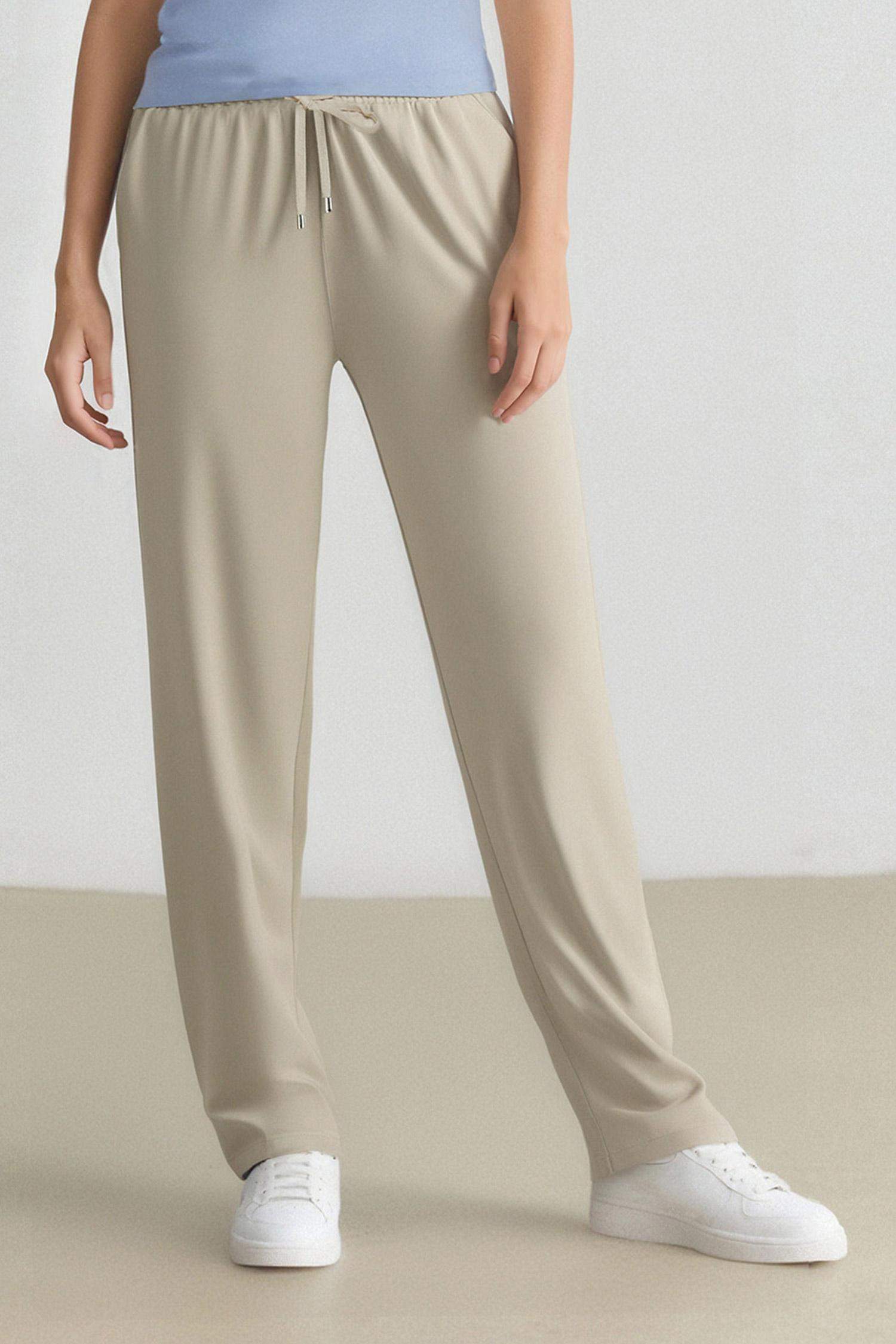 Harem Belmando Kumaş Pantolon Cepli Normal Bel Basic Düz Paça