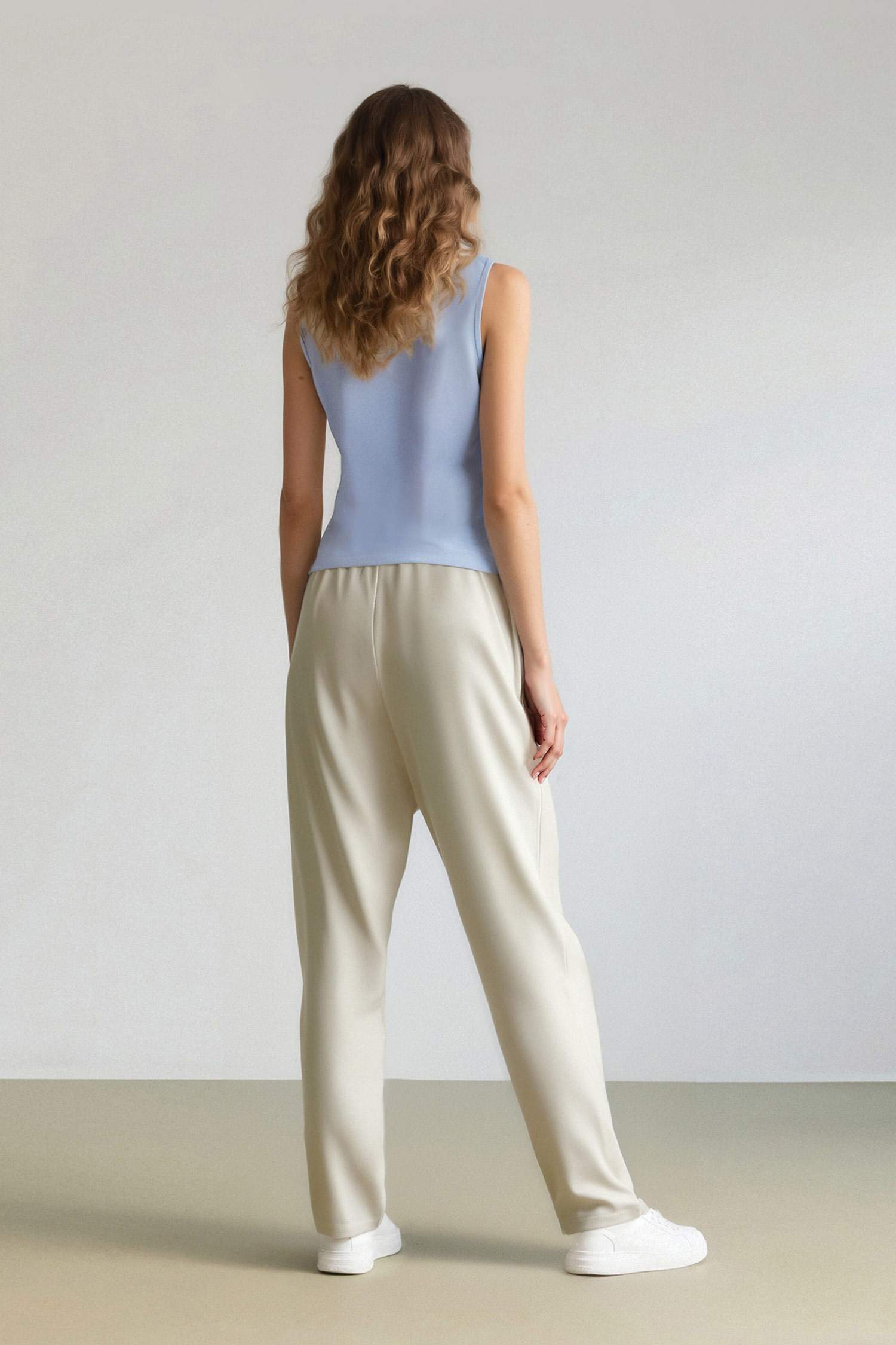 Harem Belmando Kumaş Pantolon Cepli Normal Bel Basic Düz Paça