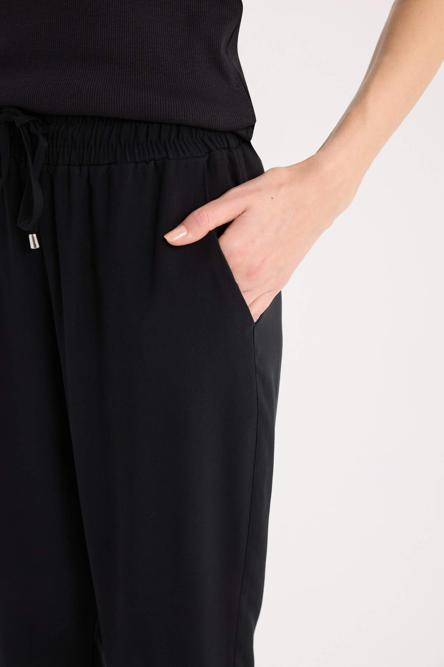 Harem Belmando Kumaş Pantolon Cepli Normal Bel Basic Düz Paça