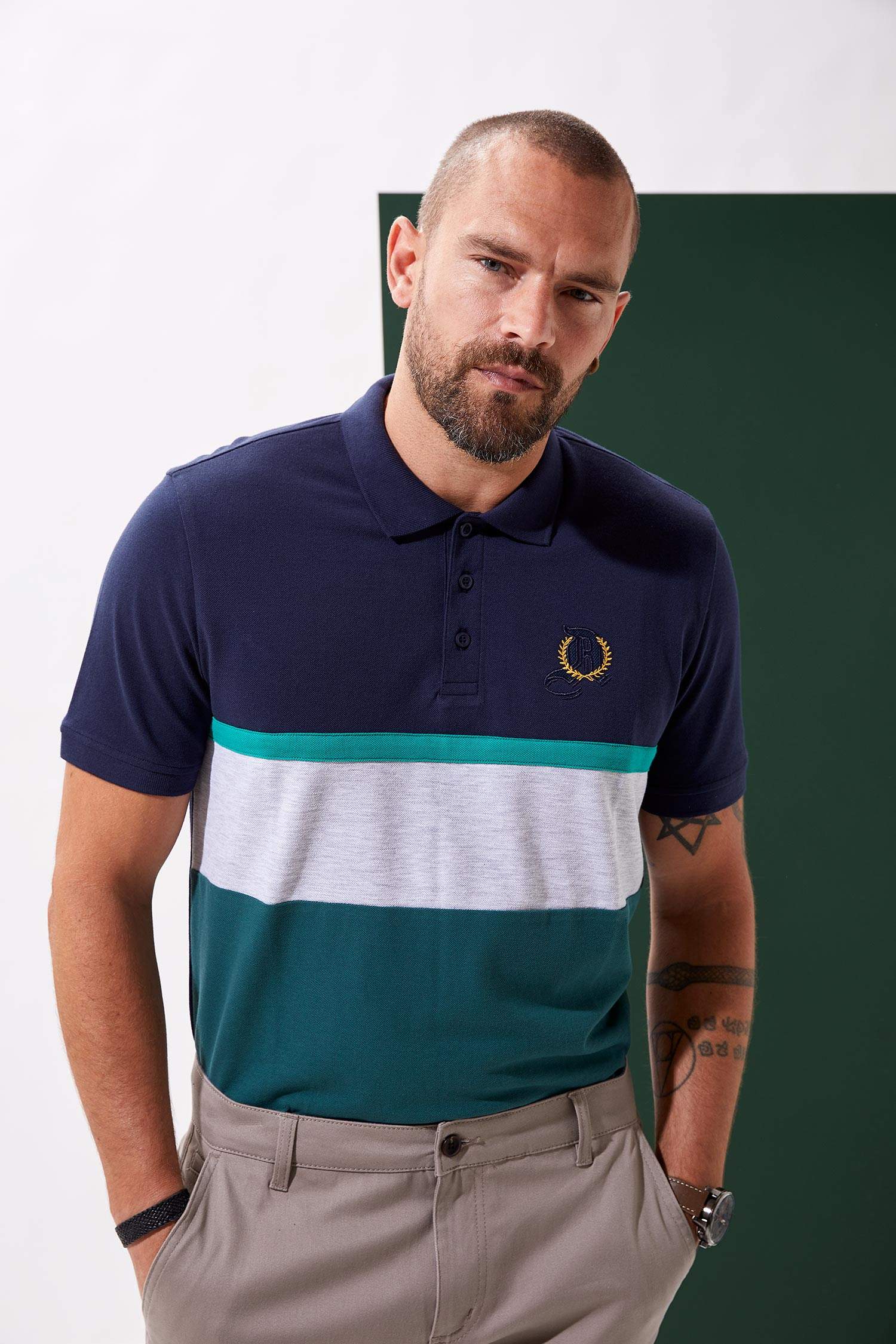 Defacto Renk Bloklu Polo T-Shirt. 1