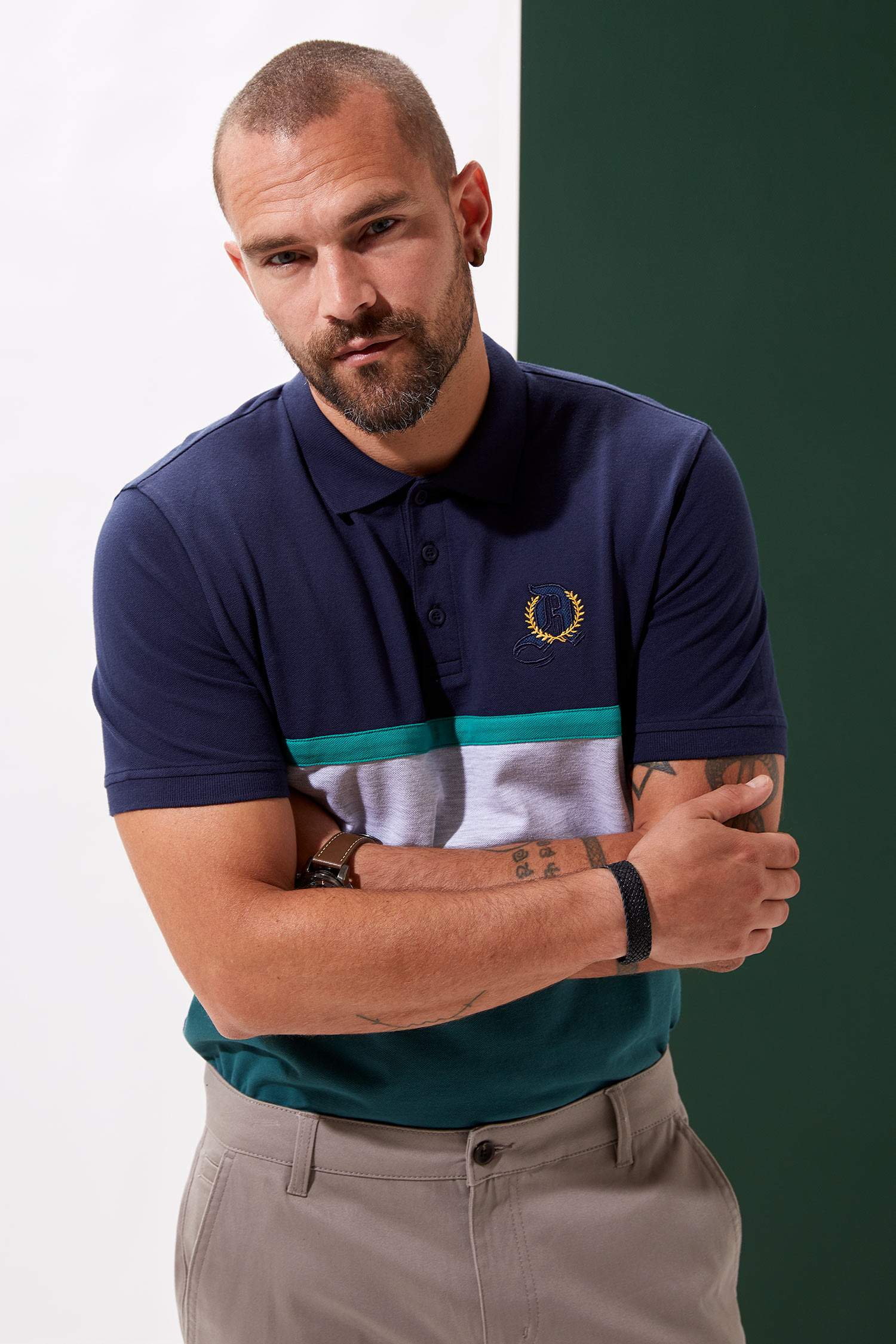 Defacto Renk Bloklu Polo T-Shirt. 2