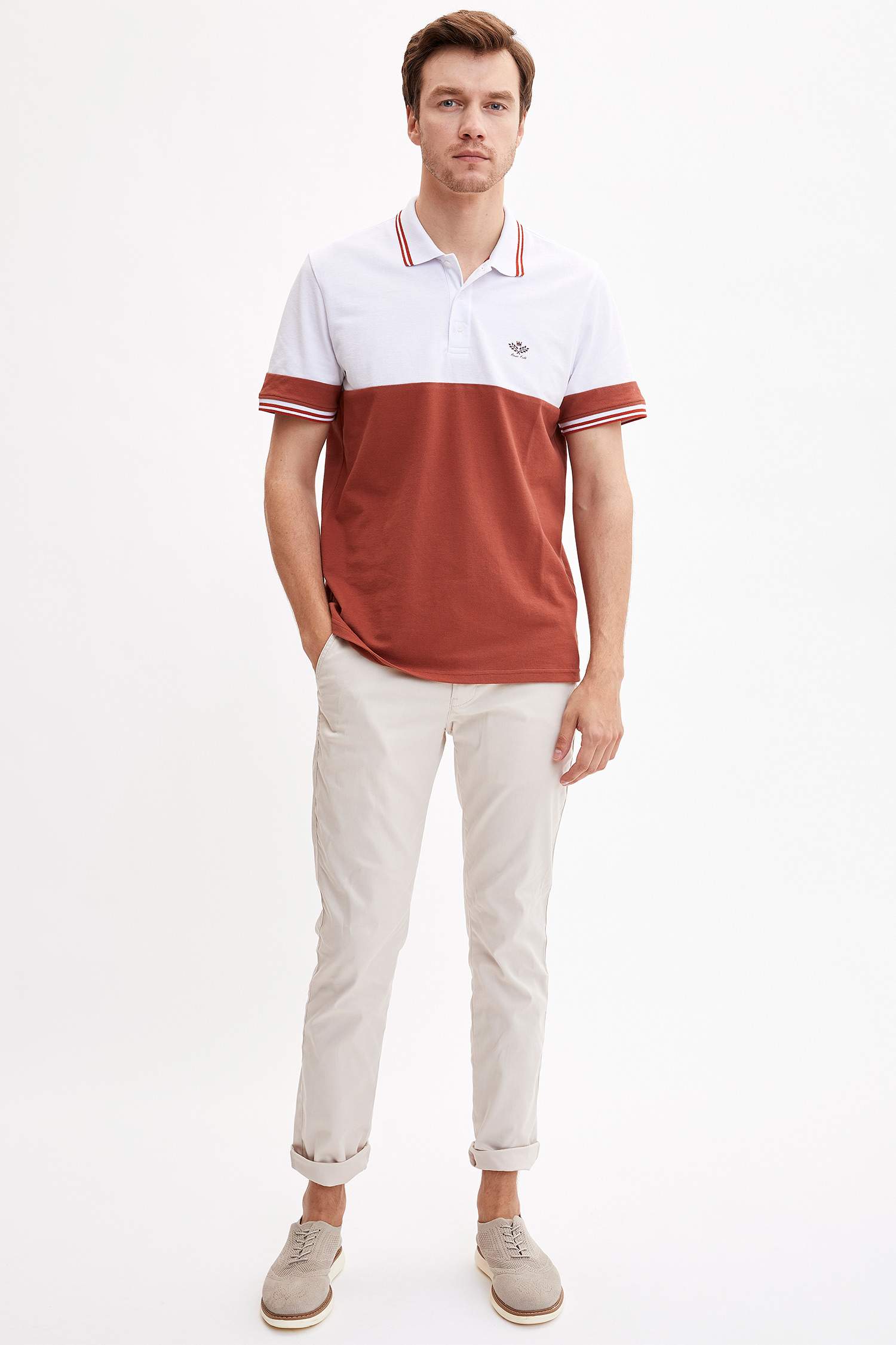 Defacto Renk Bloklu Polo T-Shirt. 2