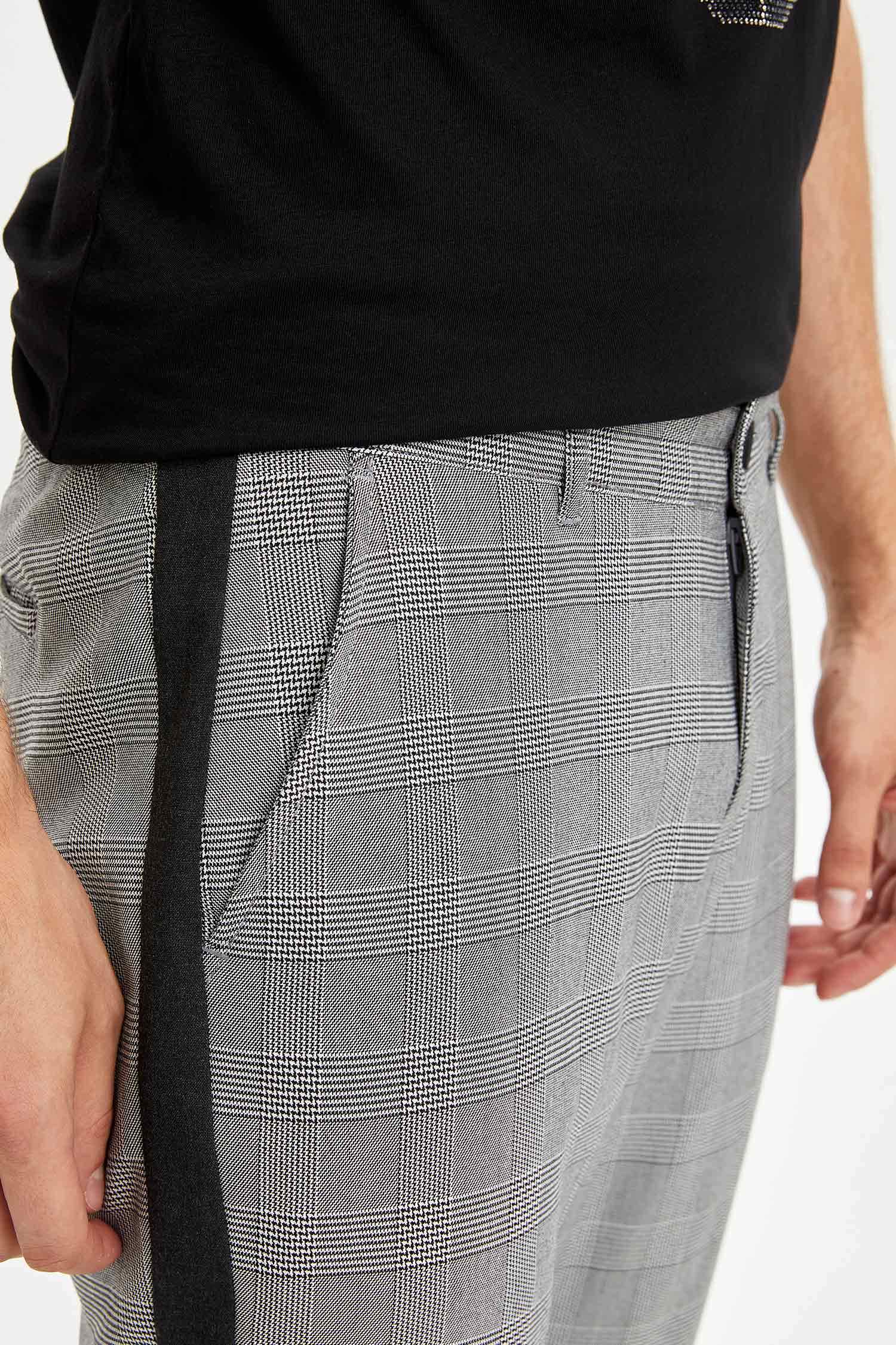 Defacto Şeritli Dokuma Jogger Pantolon. 4