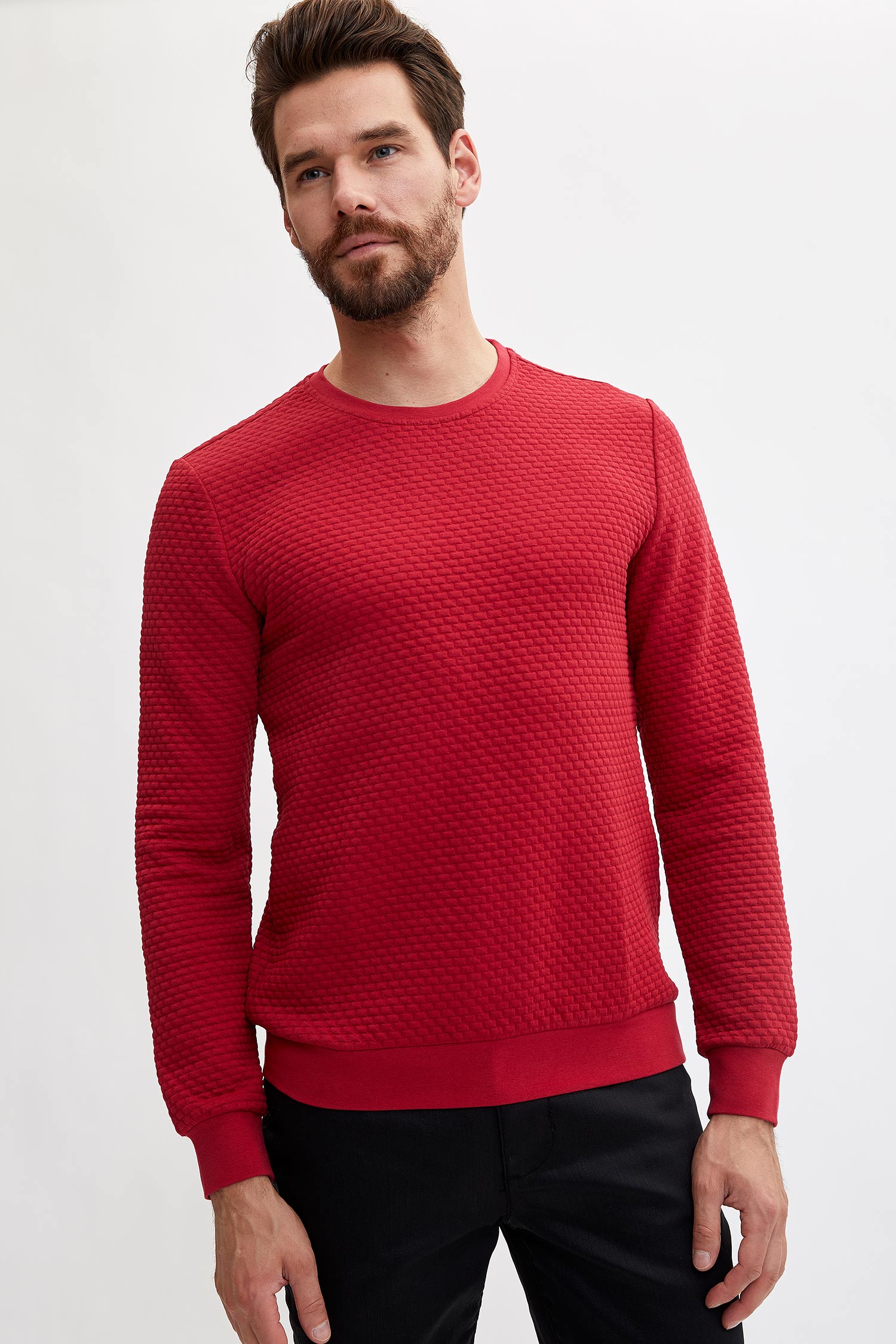 Defacto Uzun Kollu Slim Fit Sweatshirt. 1