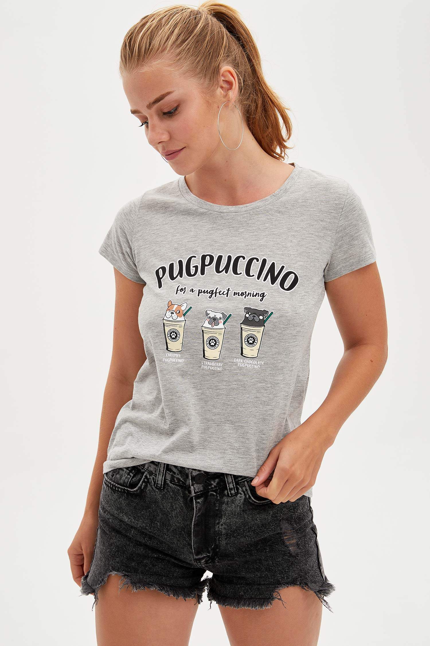 Defacto Baskılı Kısa Kollu T-shirt. 1