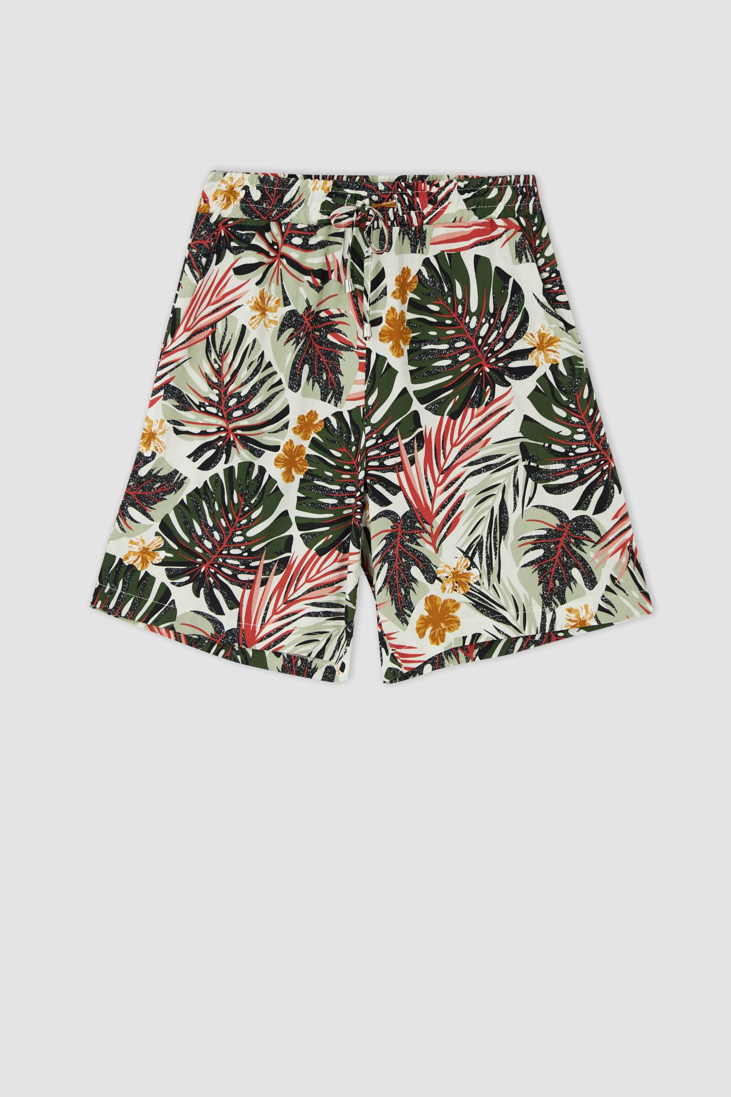Relax Fit Tropic Print Mini Short