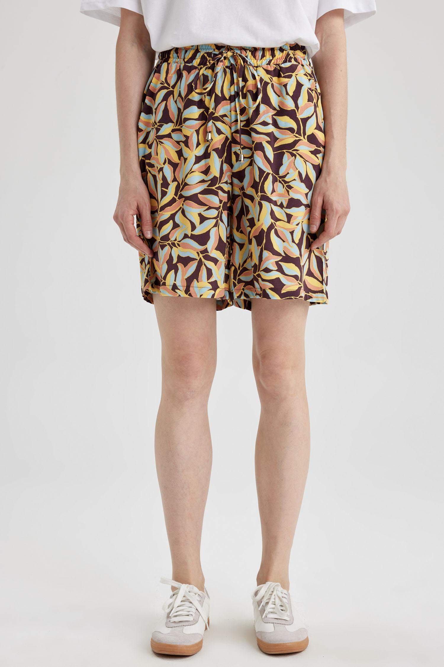 Viscose High Waist Wide Leg Shorts