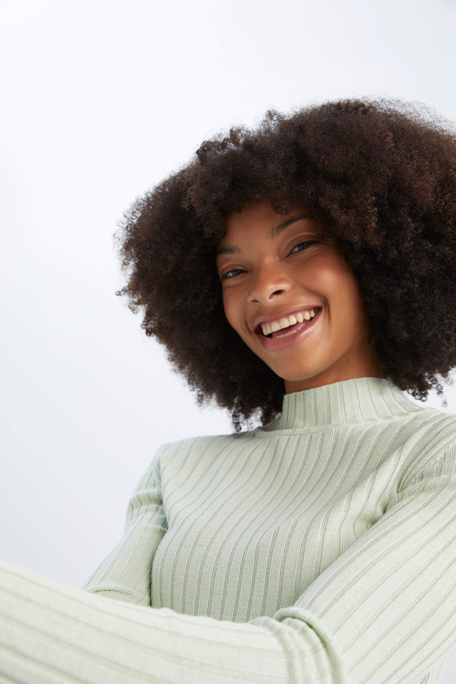 Slim Fit Yarım Balıkçı Yaka Basic Fitilli Kazak