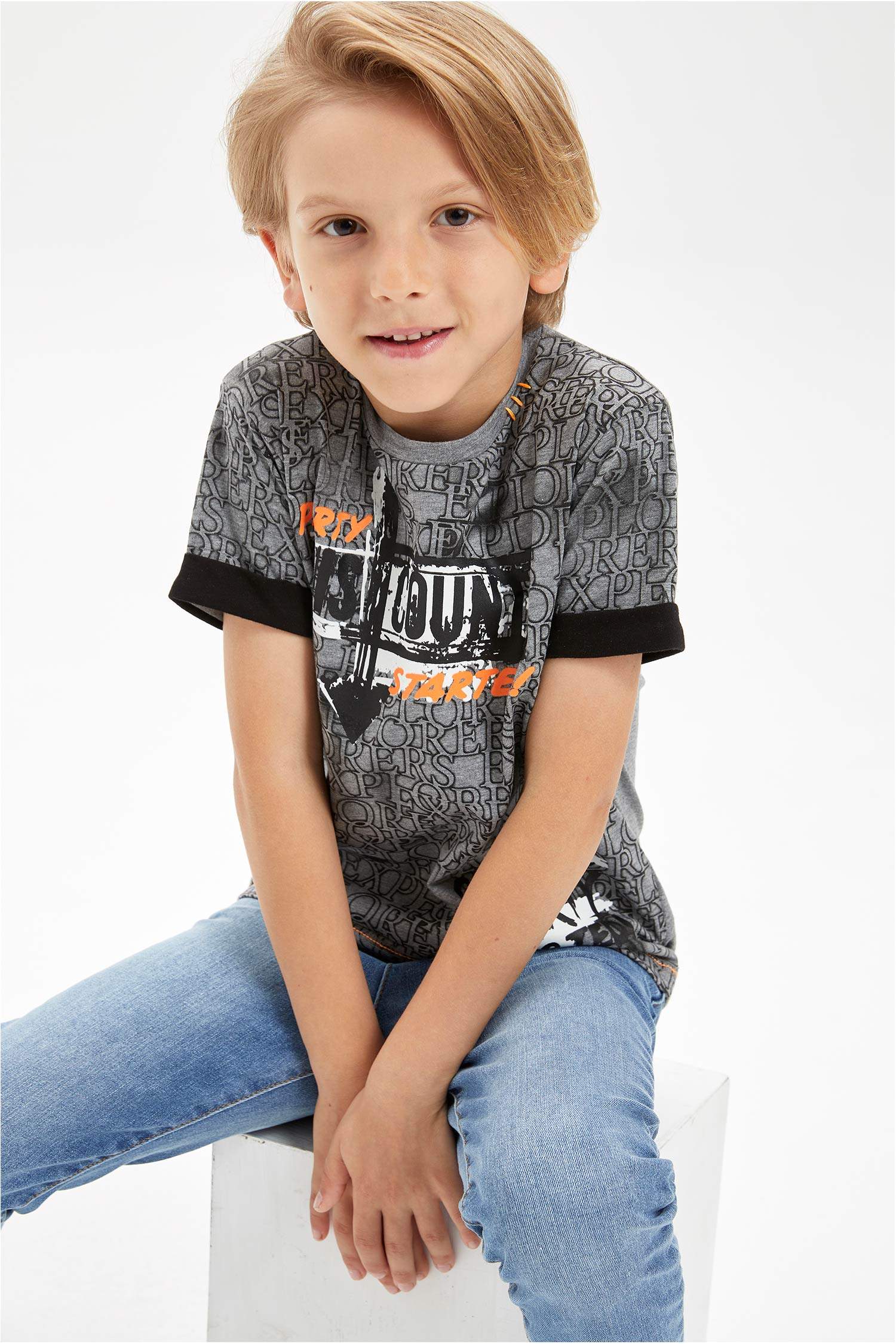 Defacto Baskılı Kısa Kollu T-shirt. 5