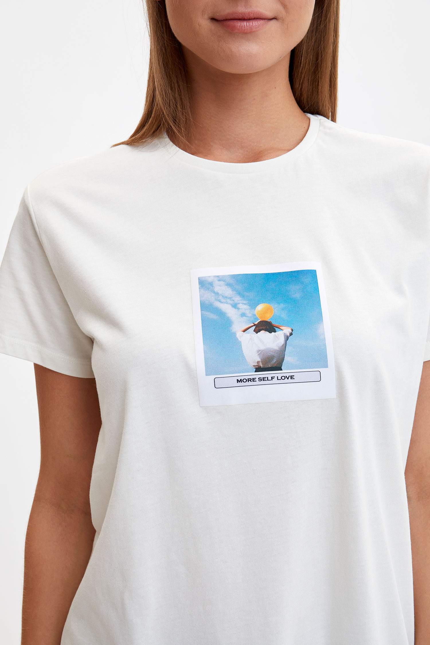 Defacto Baskılı Uzun T-shirt. 4