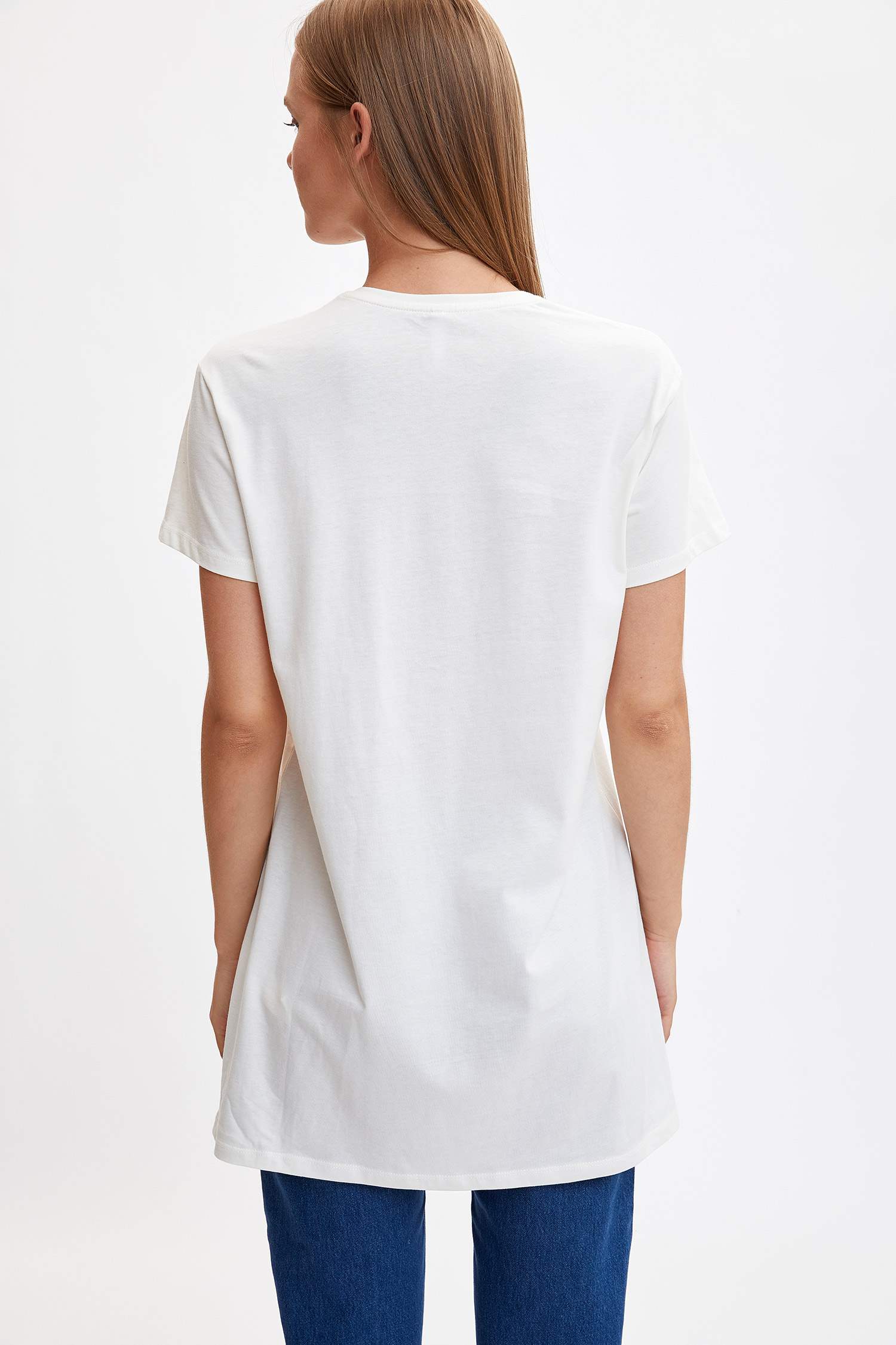 Defacto Baskılı Uzun T-shirt. 5