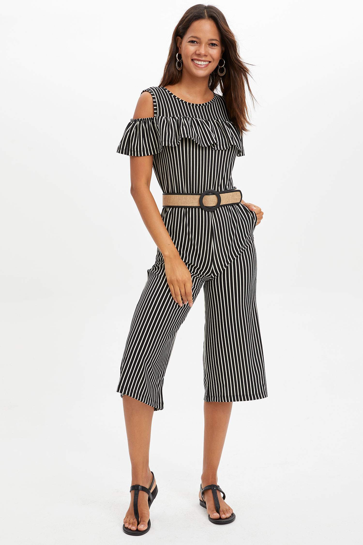 Defacto Çizgili Tulum. 2