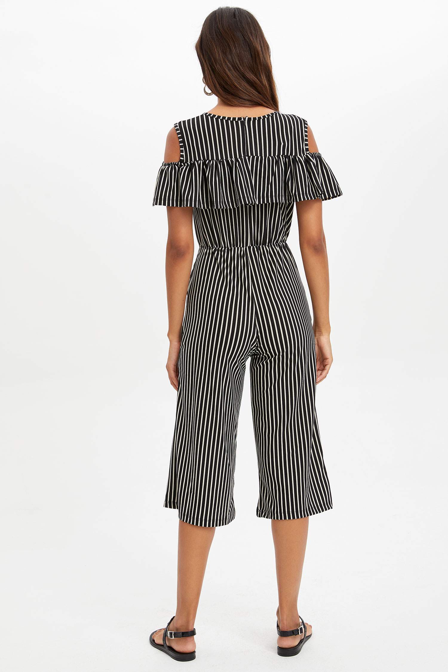 Defacto Çizgili Tulum. 4