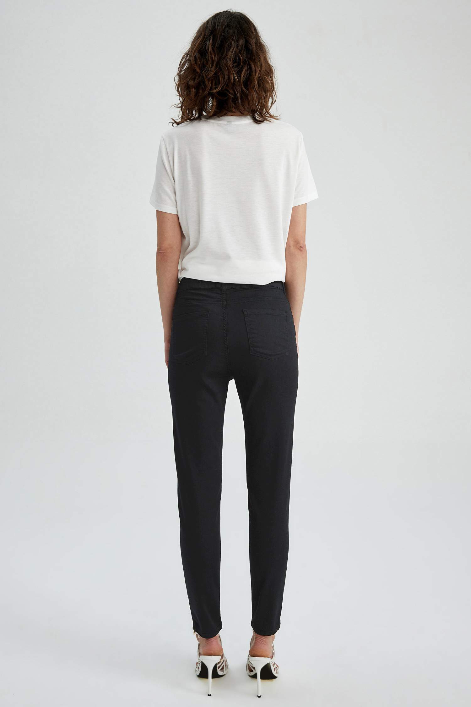 Slim Fit High Waist Gabardine Trousers