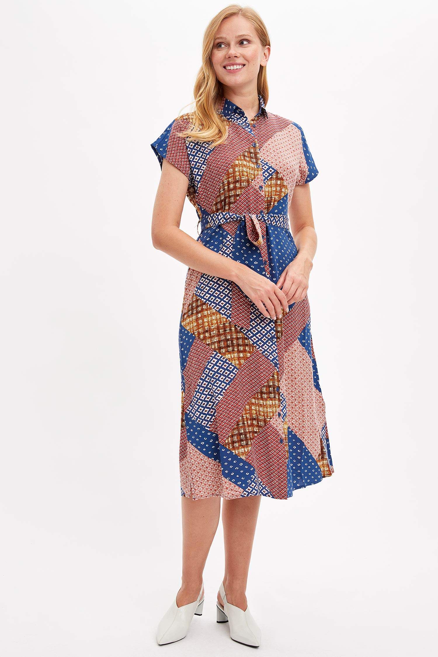 Defacto Desenli Uzun Elbise. 1