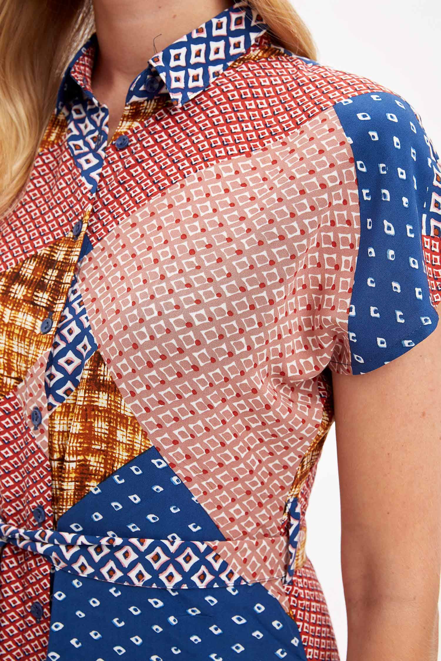 Defacto Desenli Uzun Elbise. 2