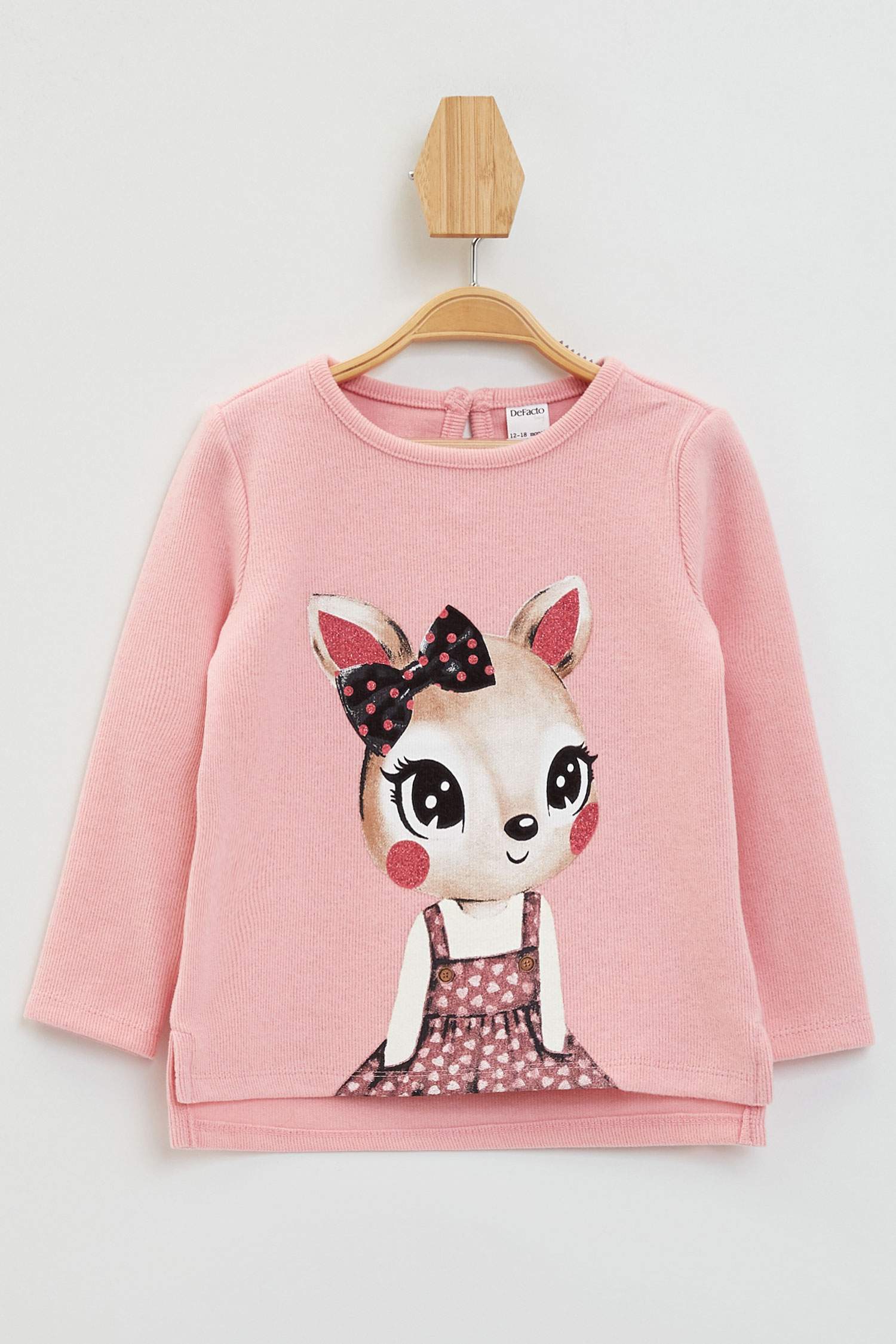 Pembe Kız Bebek Kız Bebek Baskılı Sweatshirt 1122656 DeFacto