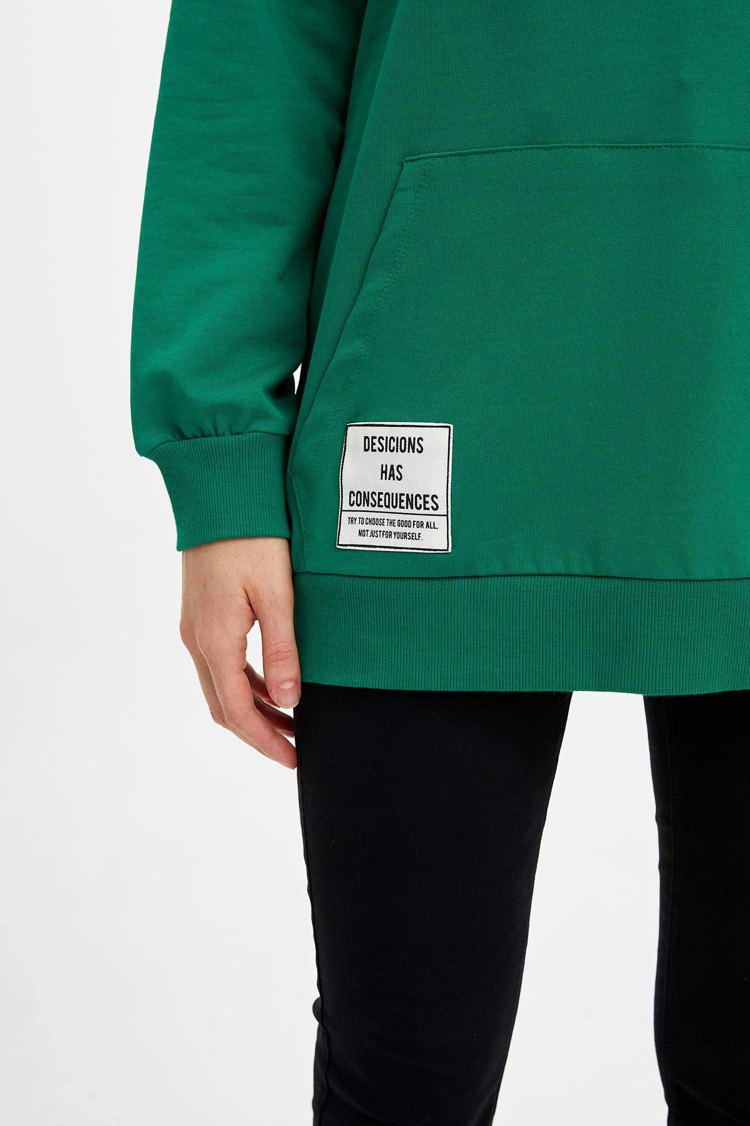 Defacto Kapüşonlu Yazı Baskılı Sweatshirt. 3