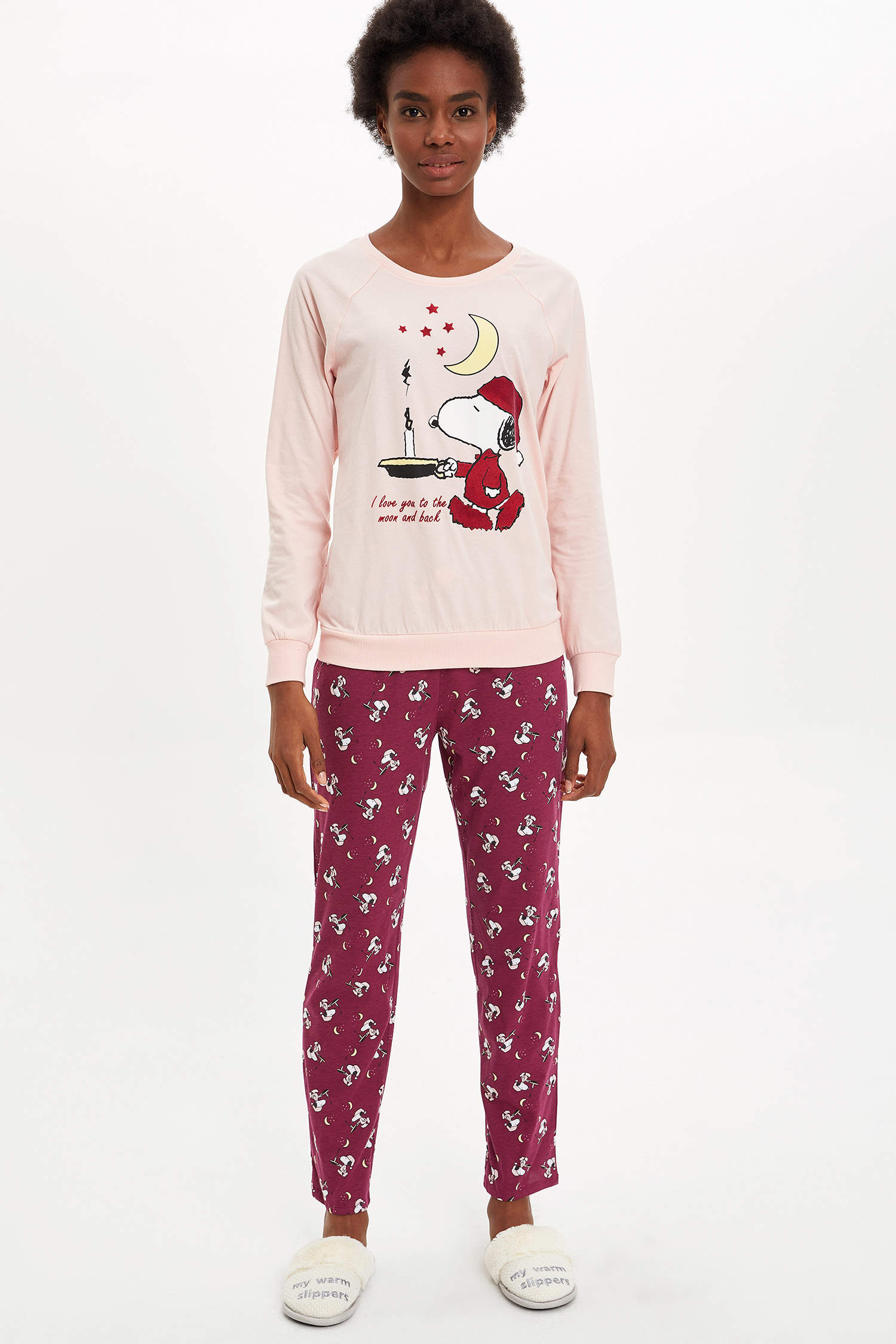 Defacto Snoopy Lisanslı Pijama Takımı. 1