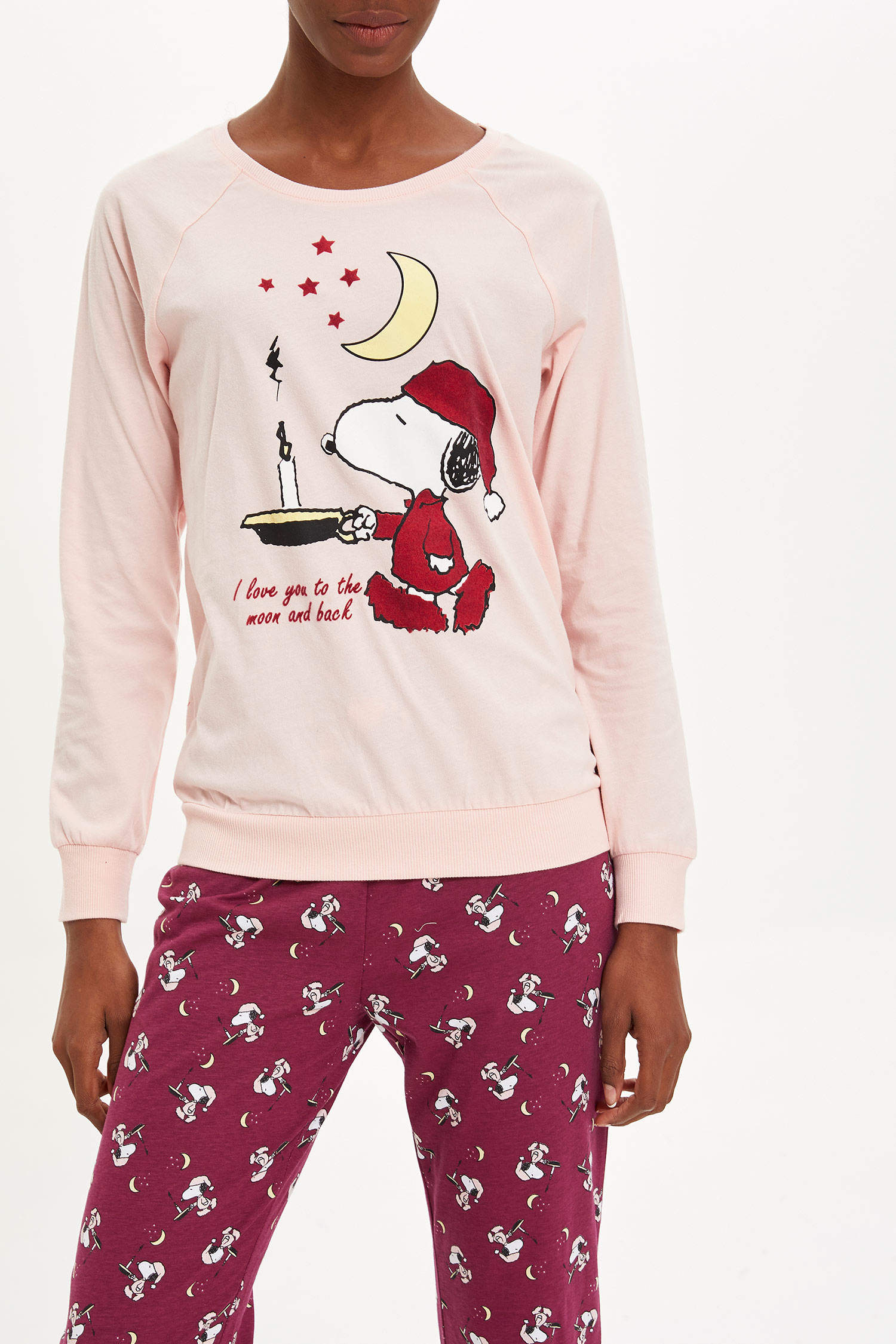 Defacto Snoopy Lisanslı Pijama Takımı. 2