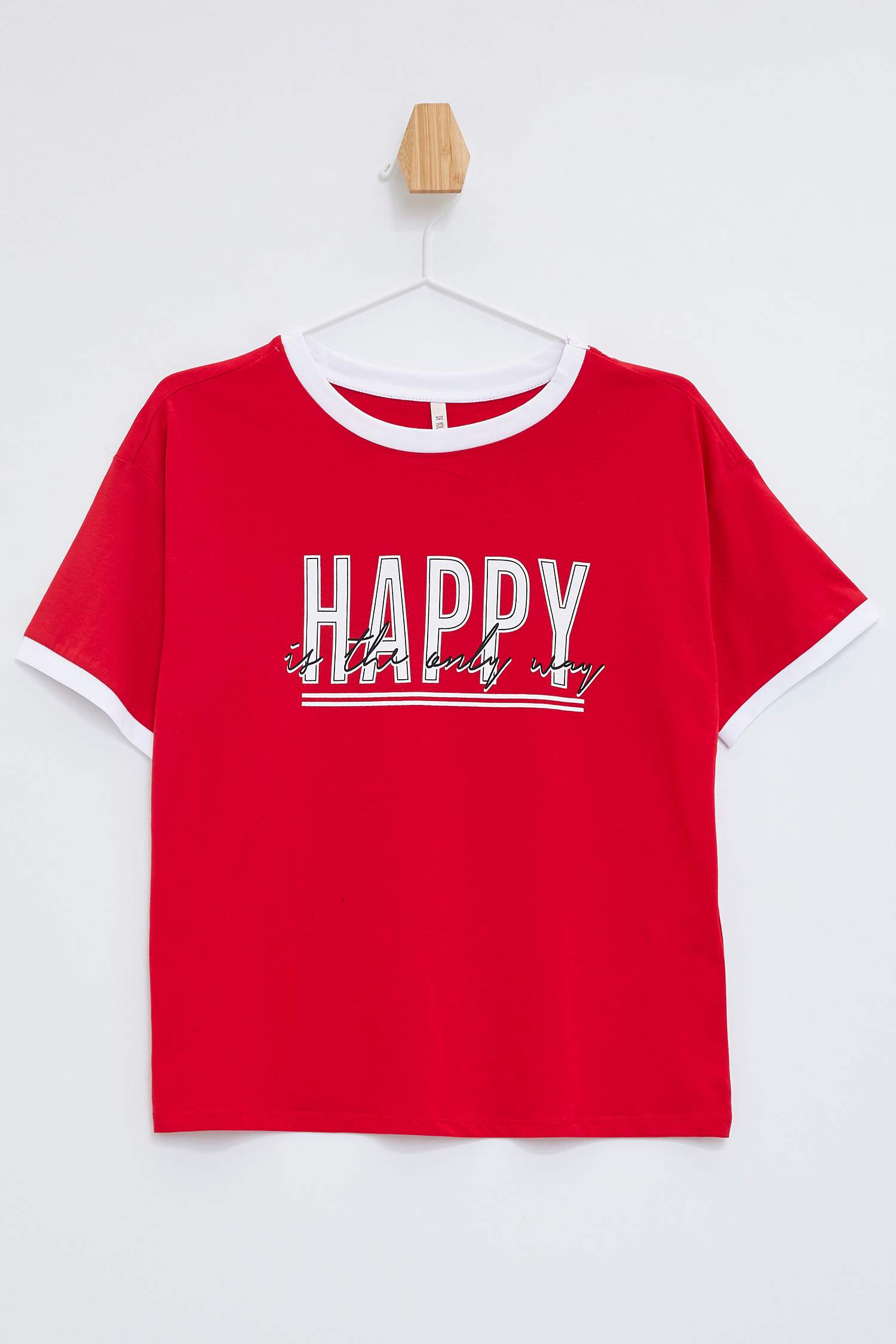 Defacto Yazı Baskılı Kısa Kollu T-shirt. 1