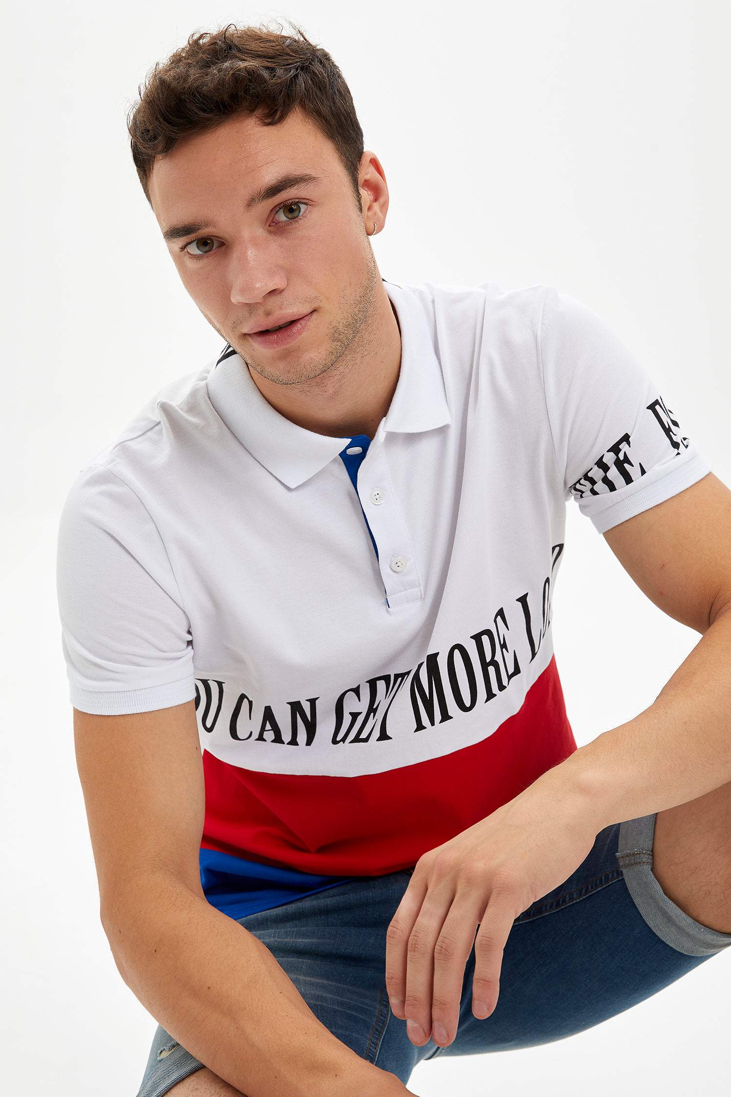 Defacto Renk Bloklu Slim Fit Polo T-shirt. 6