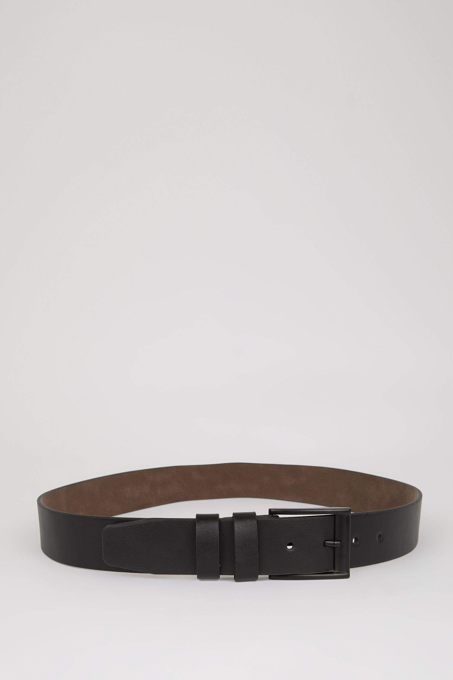 Erkek Dikdörtgen Toka Suni Deri Jean Kemeri