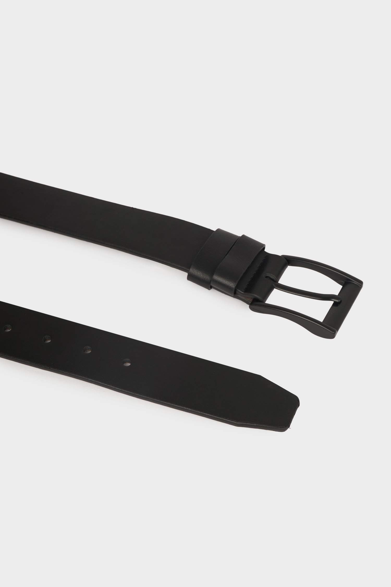 Man Rectangle Clasp Faux Leather Denim Belt