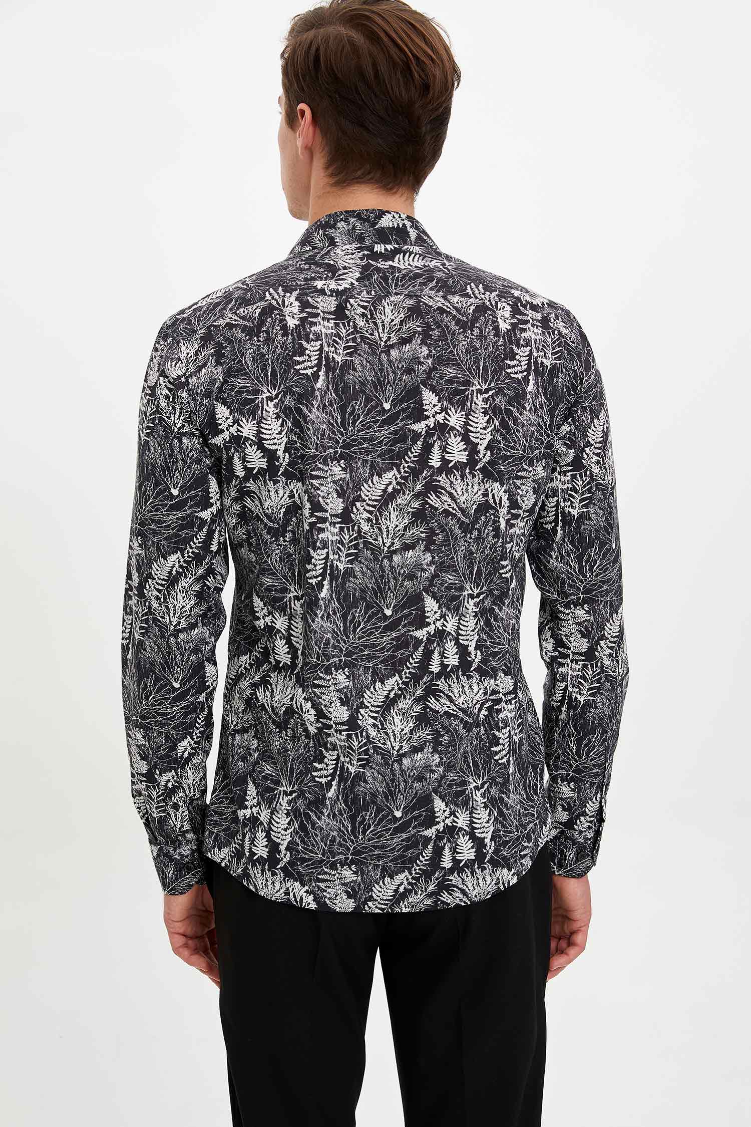 Defacto Desenli Slim Fit Gömlek. 4