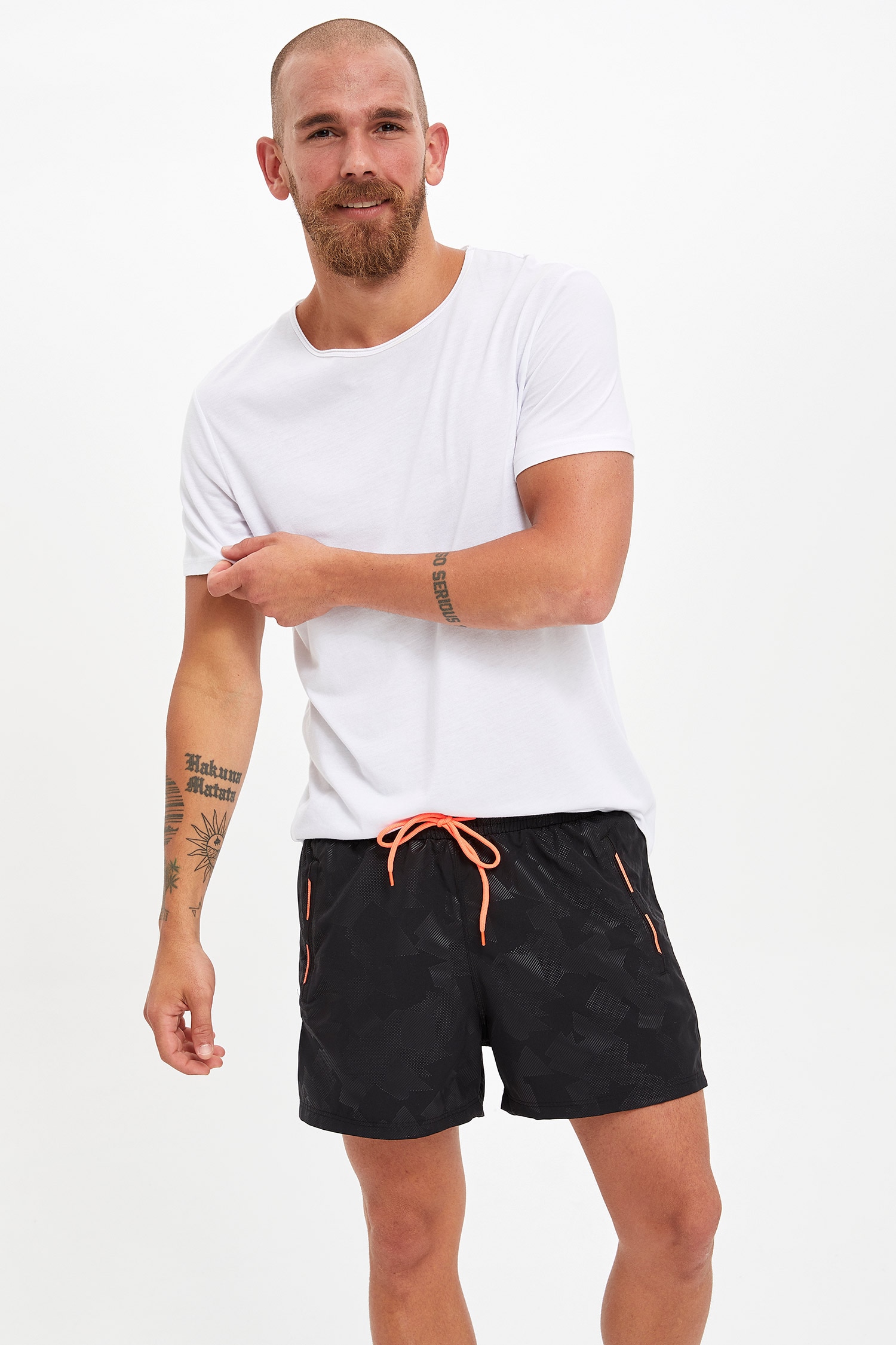 Defacto Desenli Slim Fit Yüzme Şortu. 1