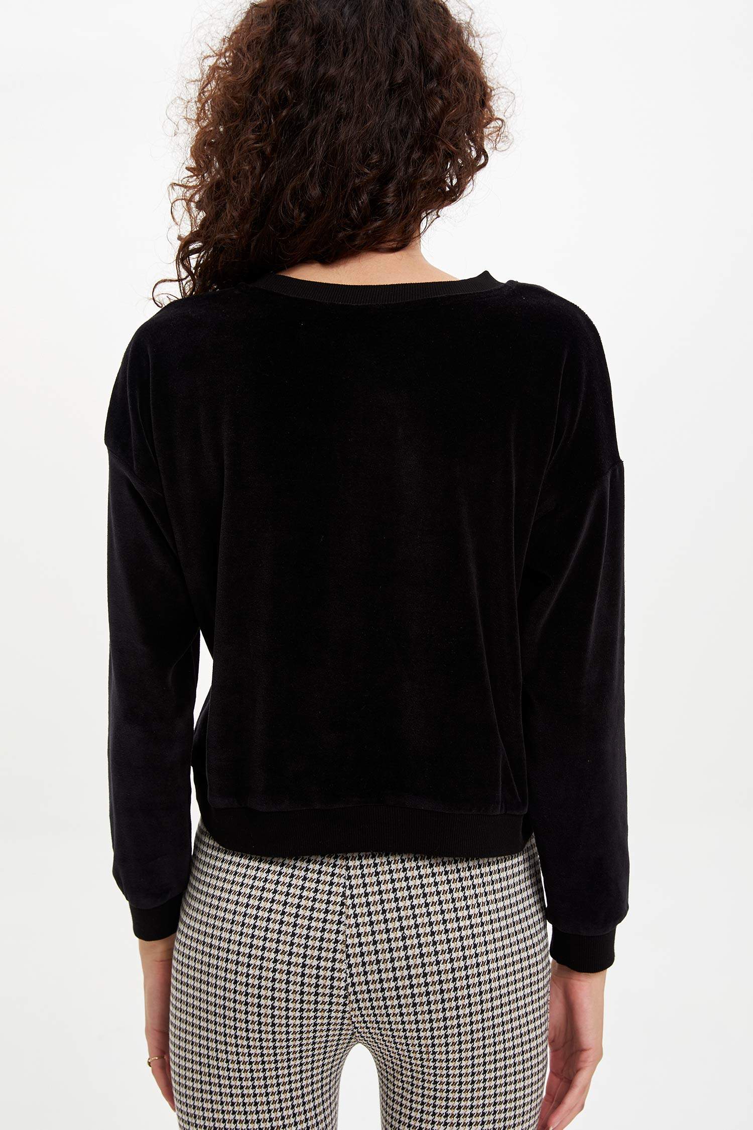 Defacto Bisiklet Yaka Sweatshirt. 4