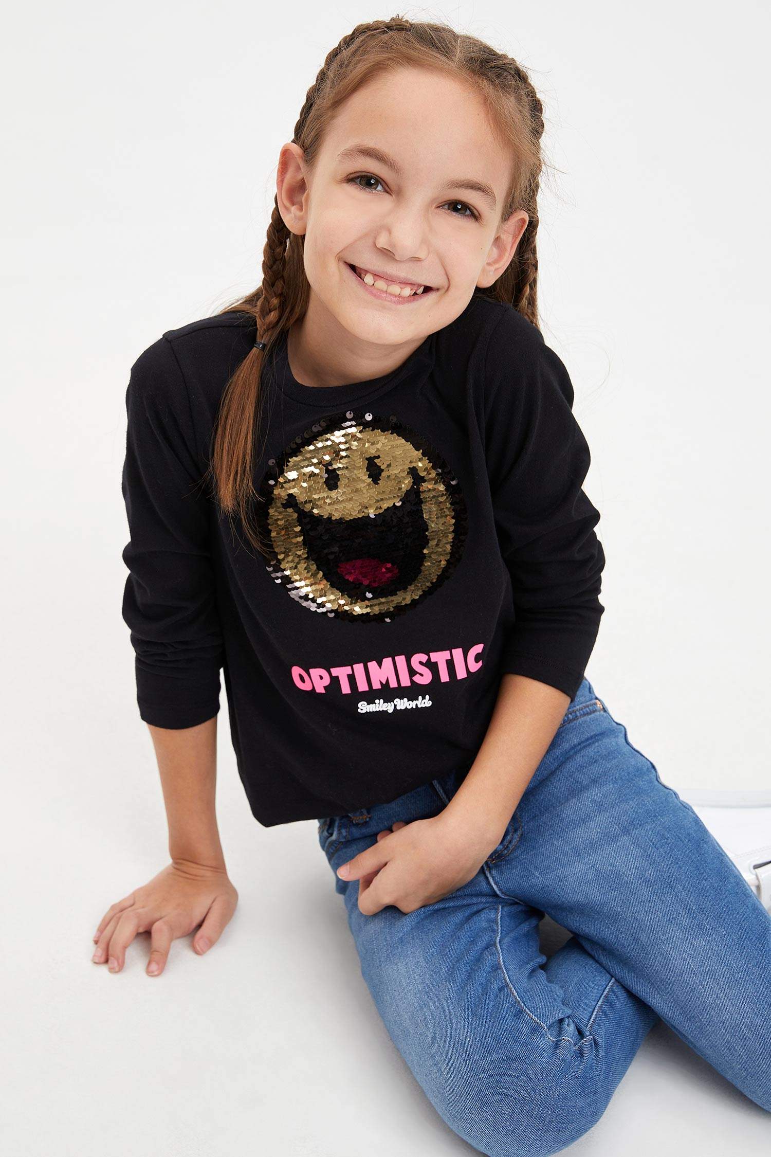 Defacto Smiley World Lisanslı Sweatshirt. 1