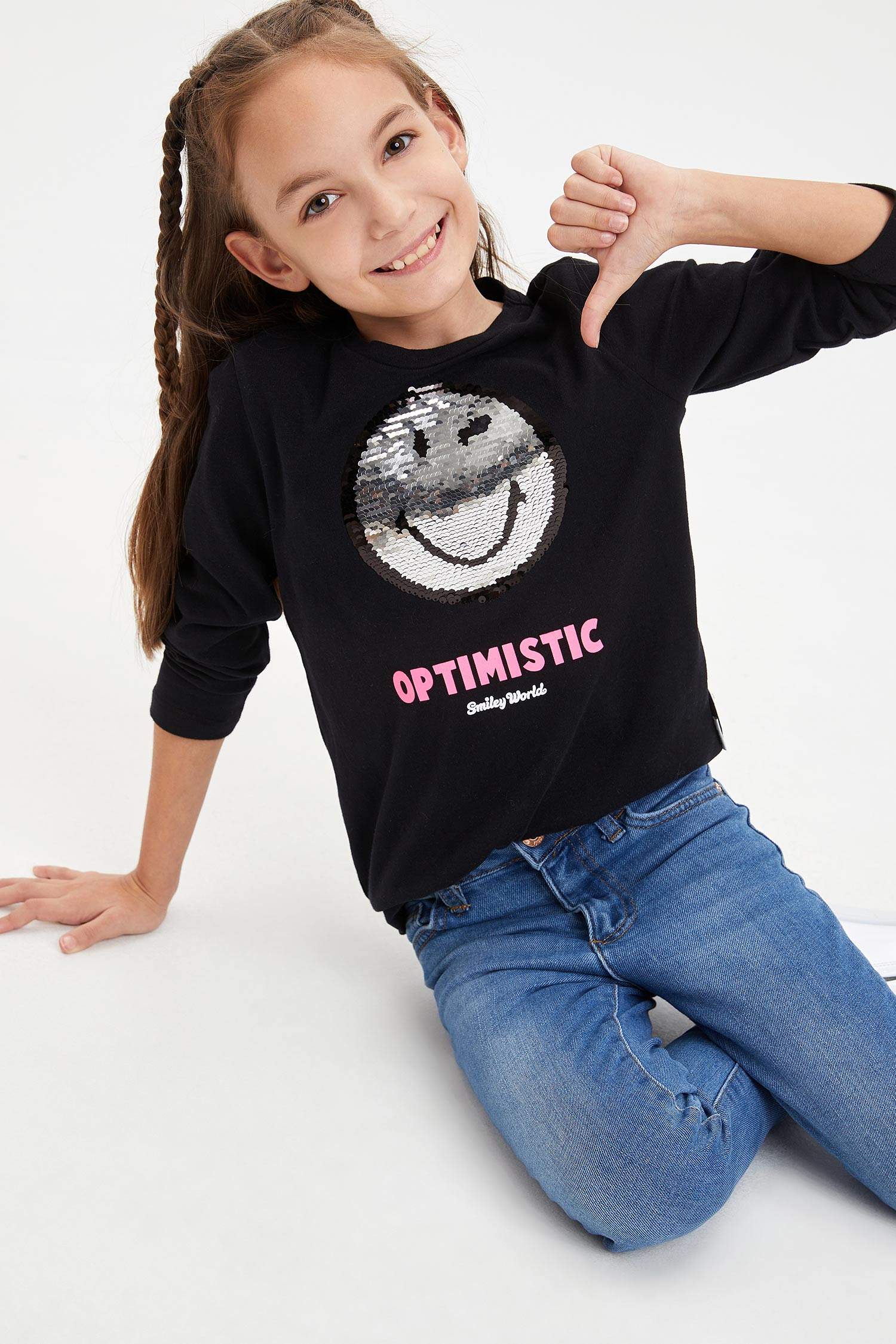 Defacto Smiley World Lisanslı Sweatshirt. 2