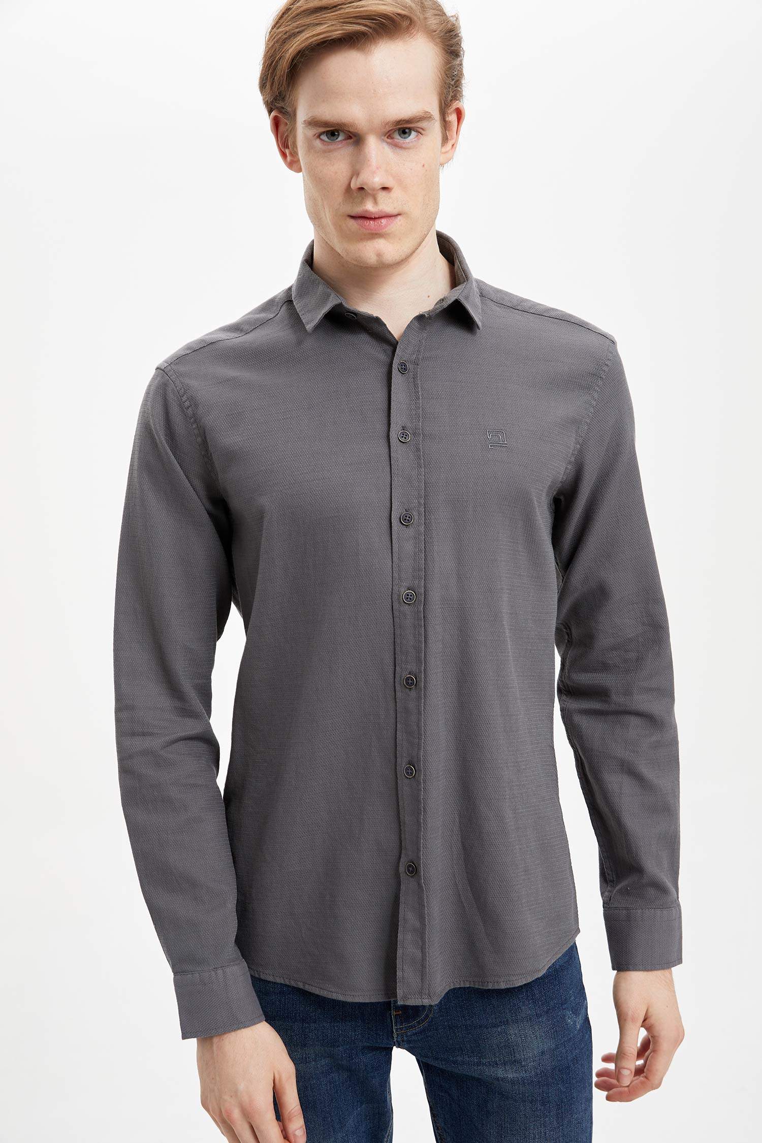 Anthracite MAN Man Long Sleeve Shirt 1157811 | DeFacto