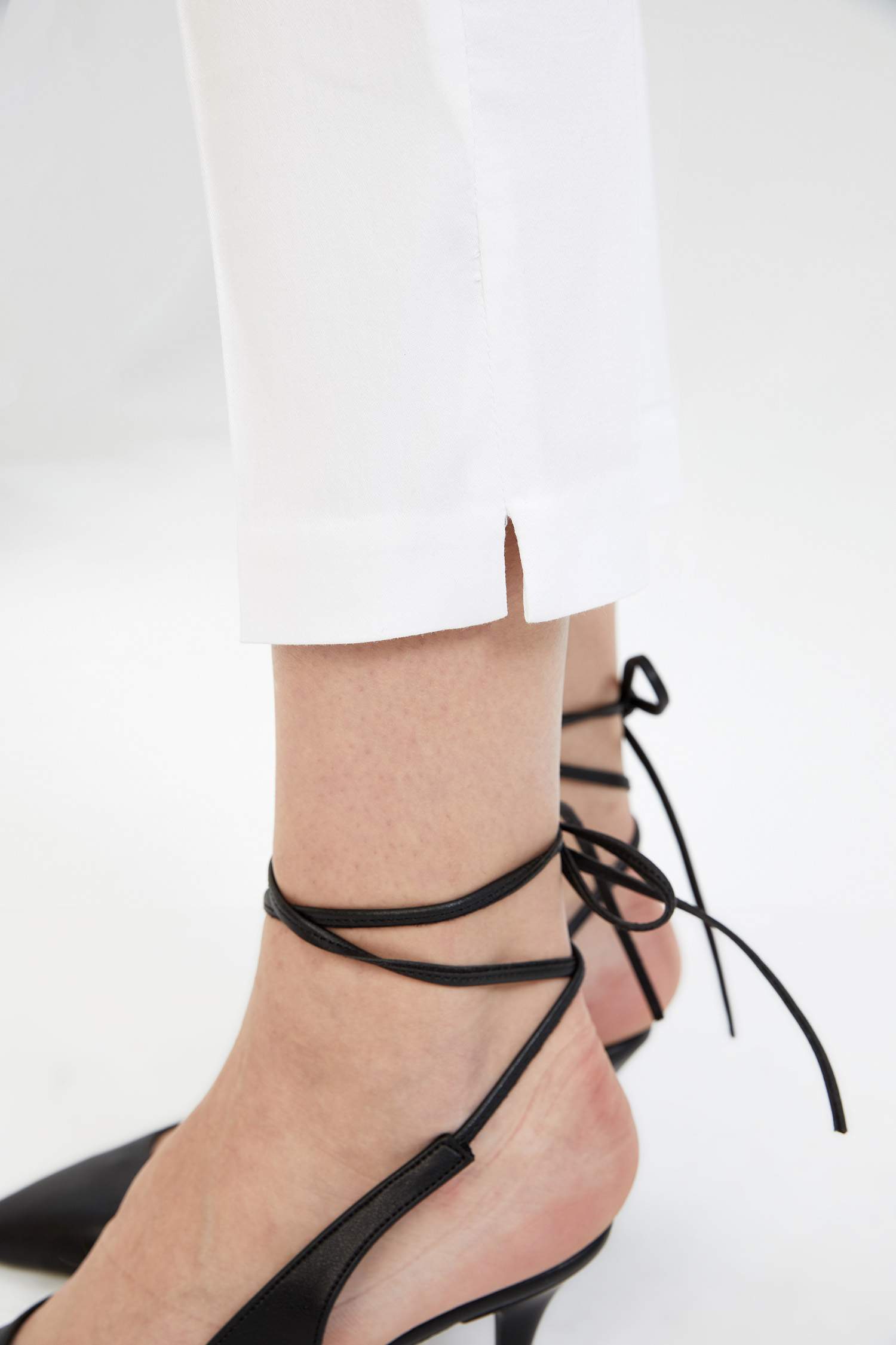 Valentina Sigaret Stretchy Waisted Narrow Leg Satin Trousers