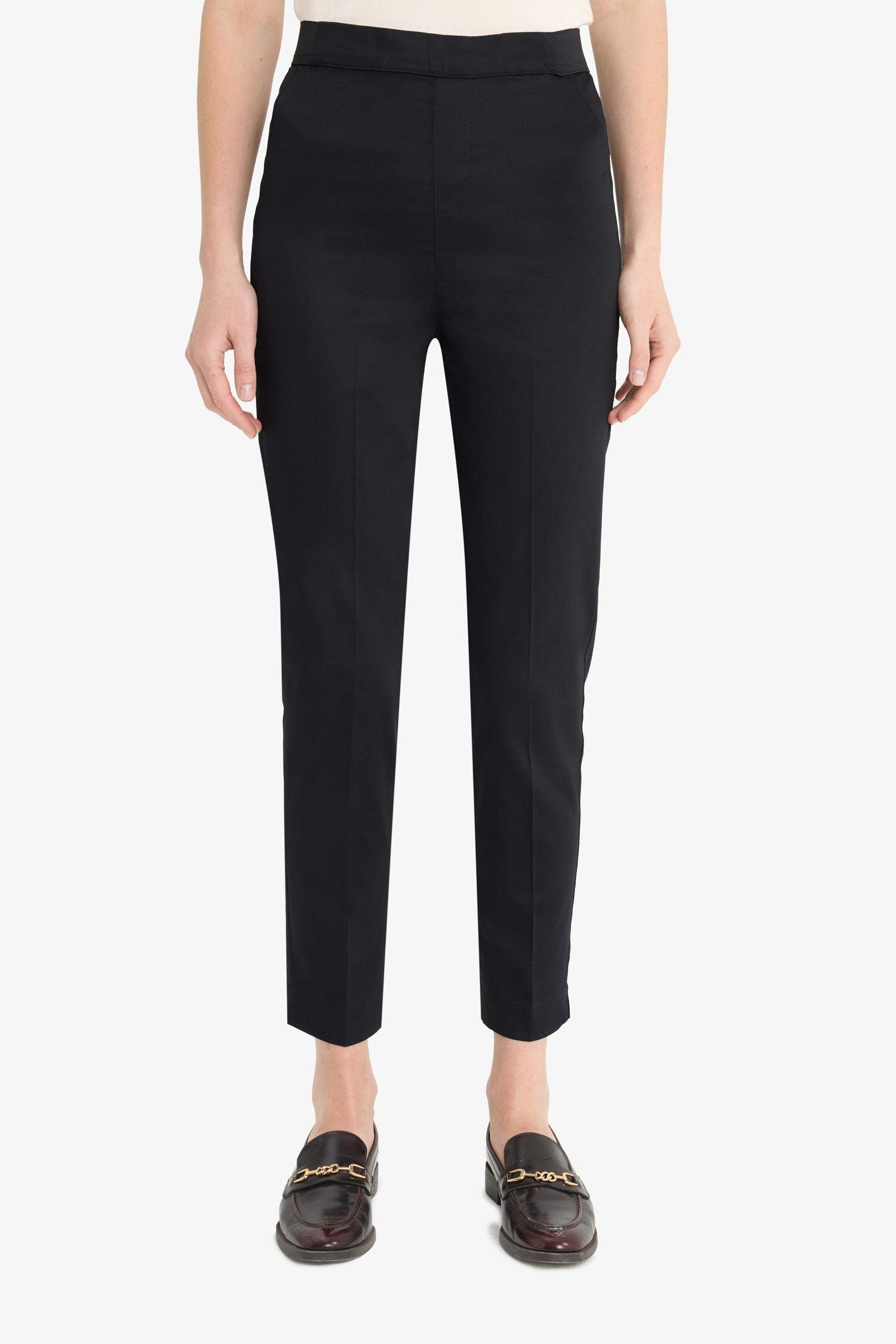 Cigarette Fit Super Skinny Hem Satin Trousers