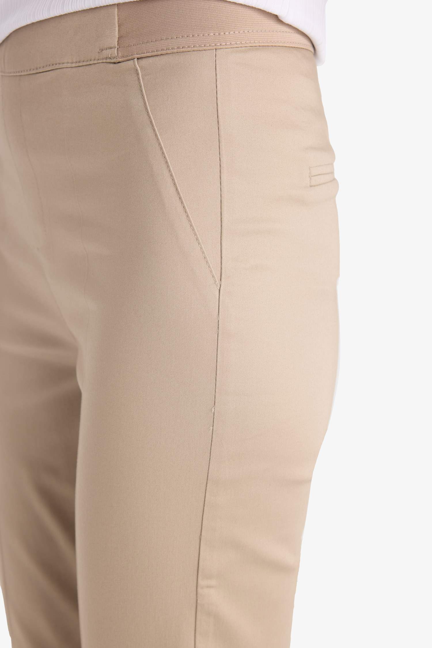 بنطلون ستان سيجاريت برجل ضيقة وخصر مطاطي