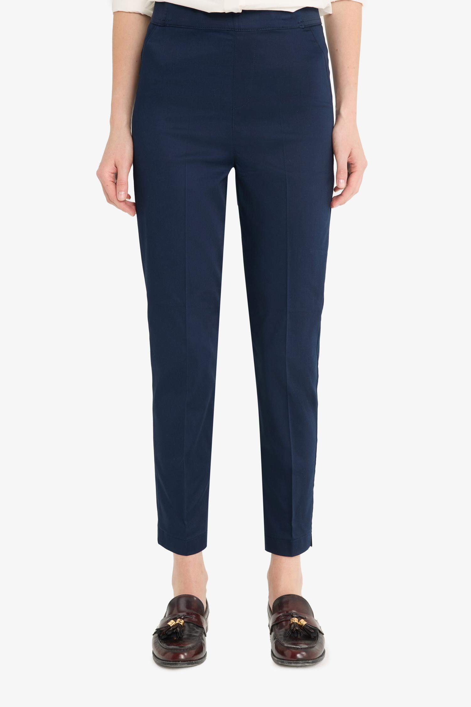Cigarette Fit Super Skinny Hem Satin Trousers