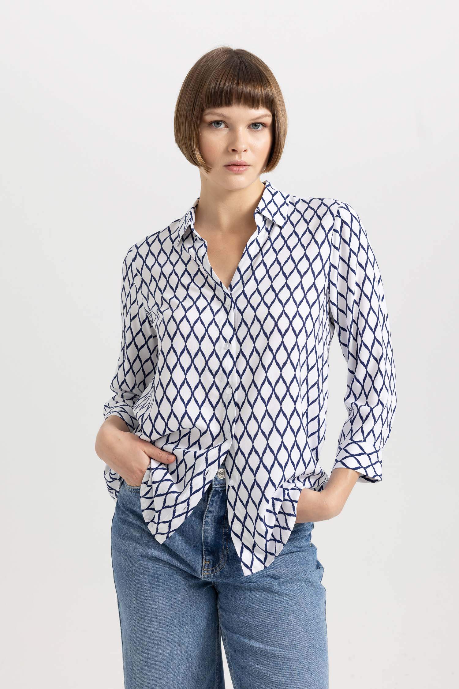 Рубашка стандартного кроя с длинным рукавом