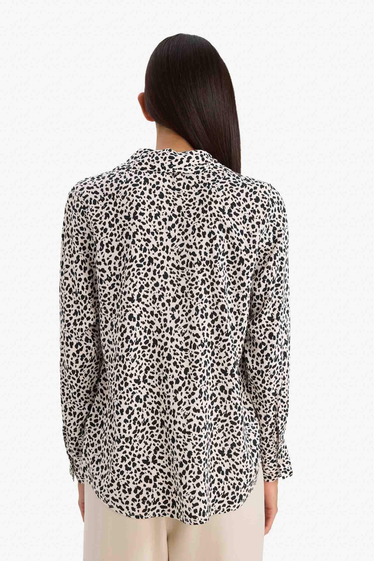 Regular Fit Shirt Collar Printed Long Sleeve Shirt