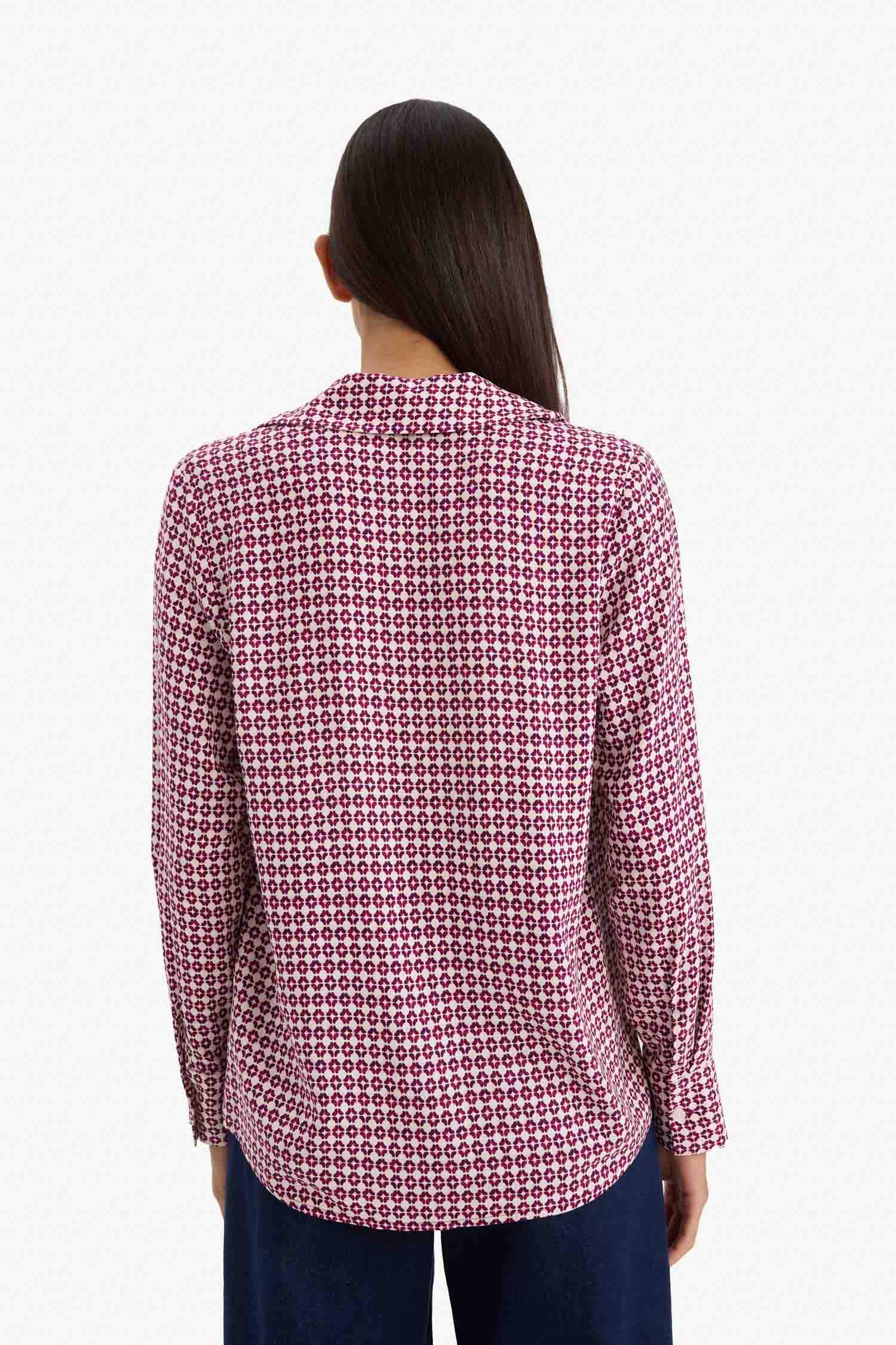 Regular Fit Shirt Collar Printed Long Sleeve Shirt